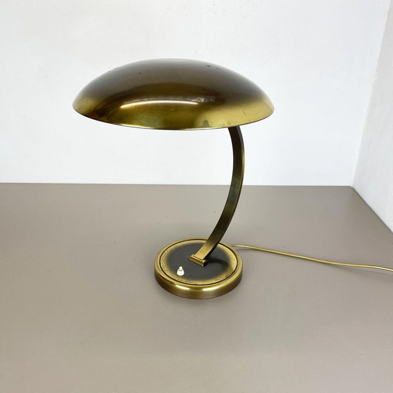 20th Century German Brass Kaiser Idell 6751 Bauhaus Desk Light Christian Dell, Germany, 1950s For Sale