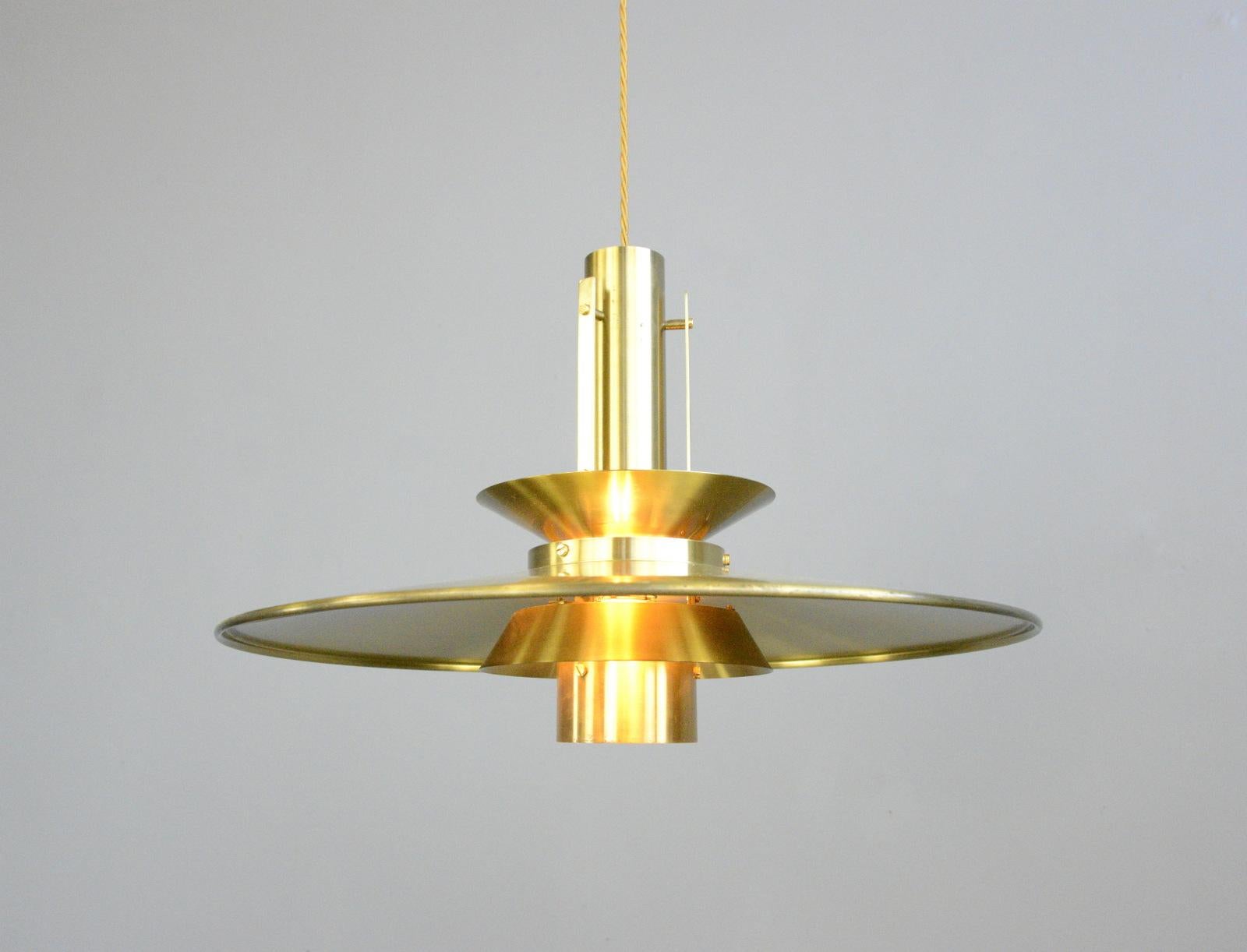 German Brass Midcentury Pendant Light 2