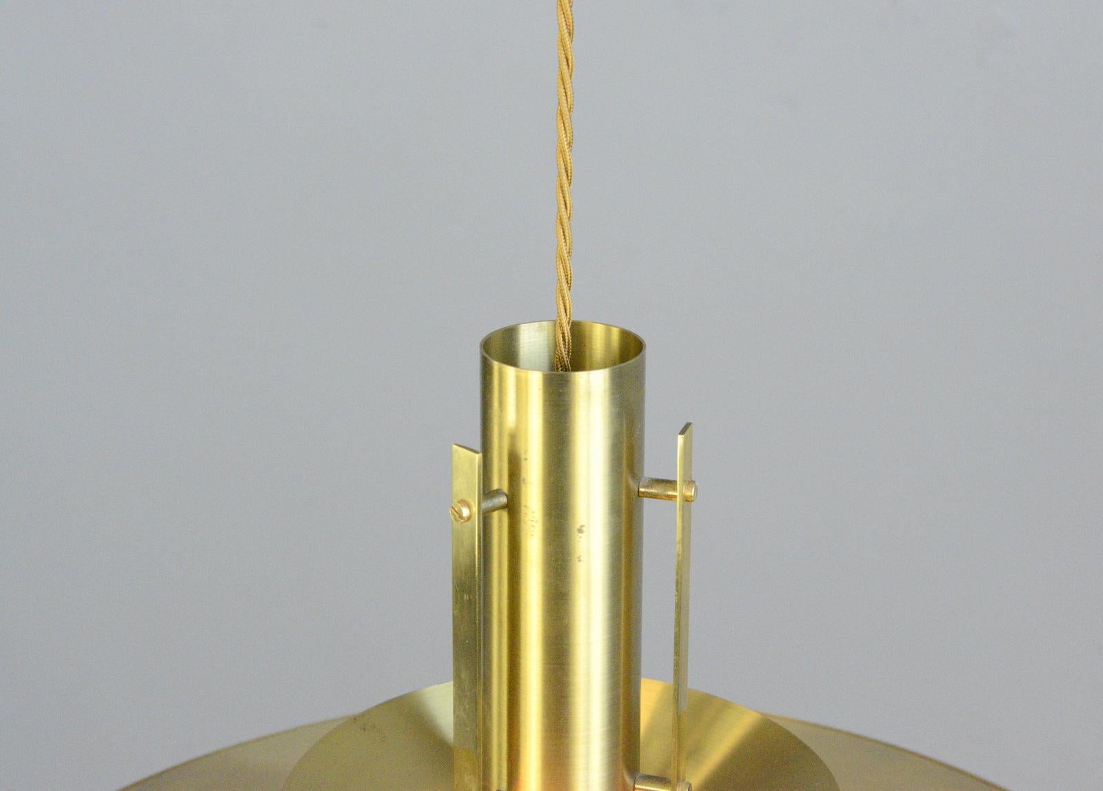 German Brass Midcentury Pendant Light 4