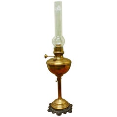 Antique German Brass Oil Lamp by Fhrich Griftz, Berlin