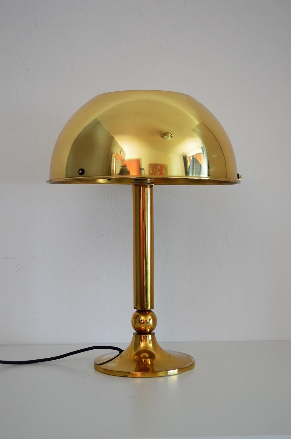 German Brass Table Lamp by Florian Schulz, 1970s 6