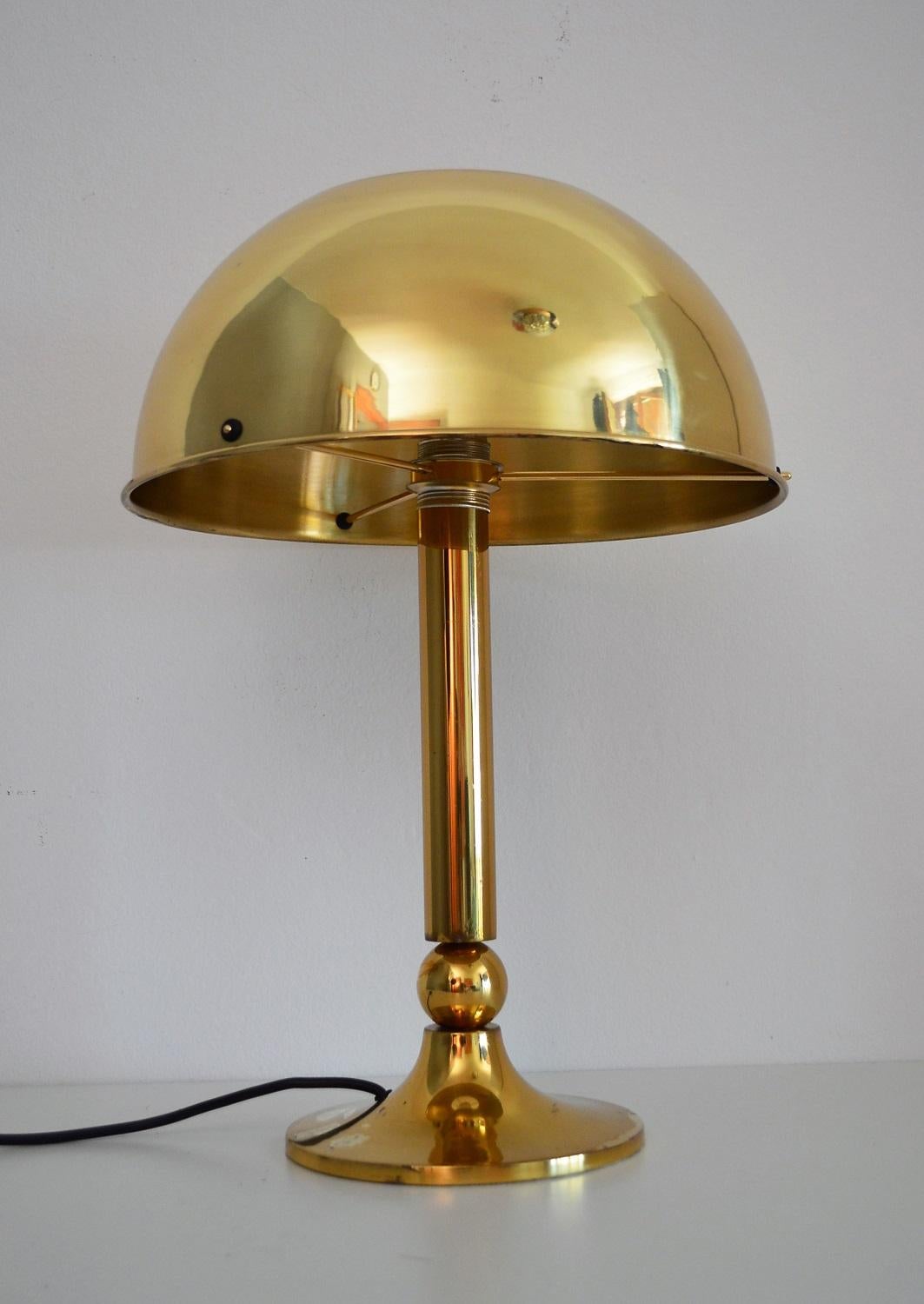 Hollywood Regency German Brass Table Lamp by Florian Schulz, 1970s