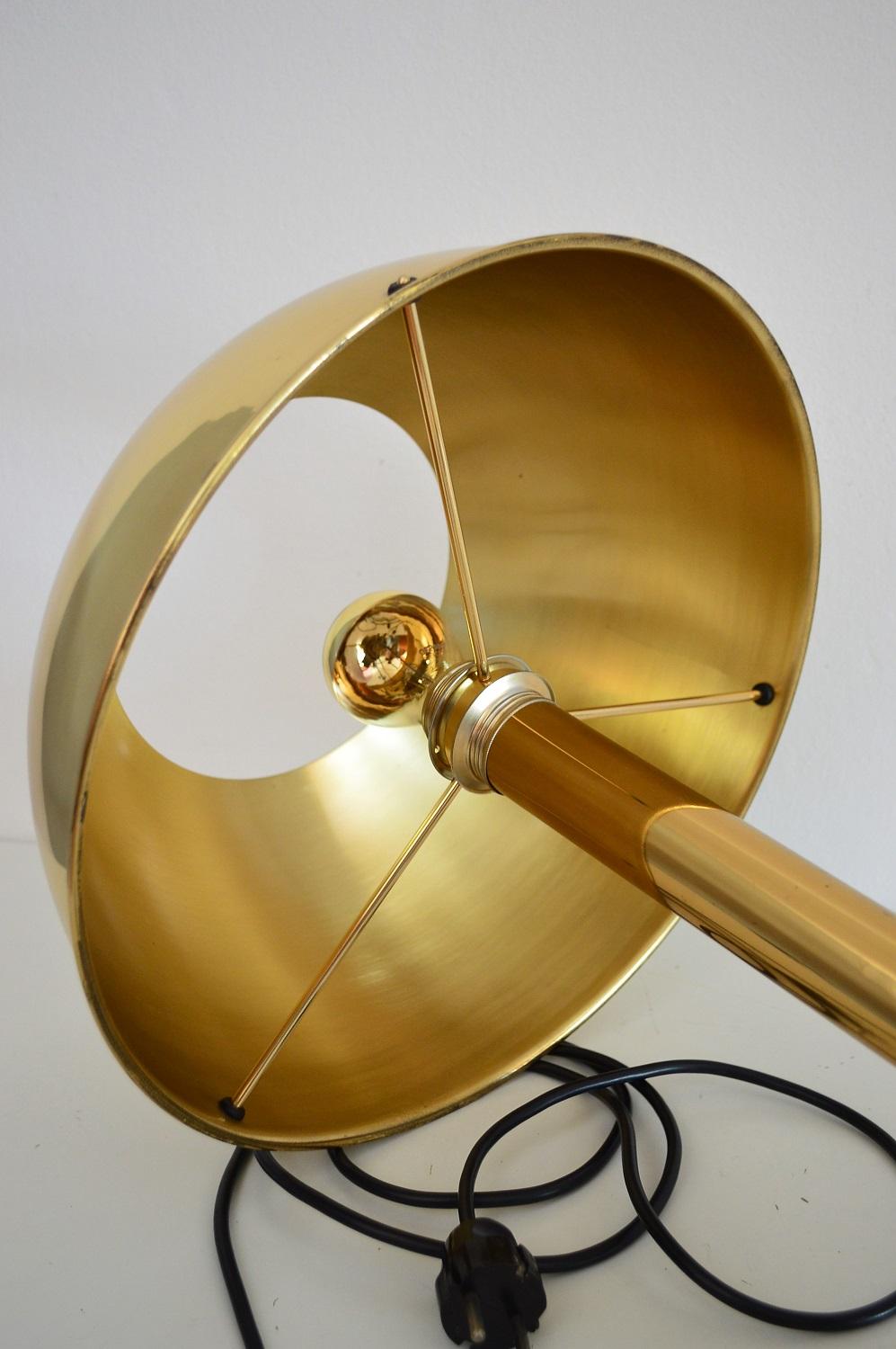 German Brass Table Lamp by Florian Schulz, 1970s 2