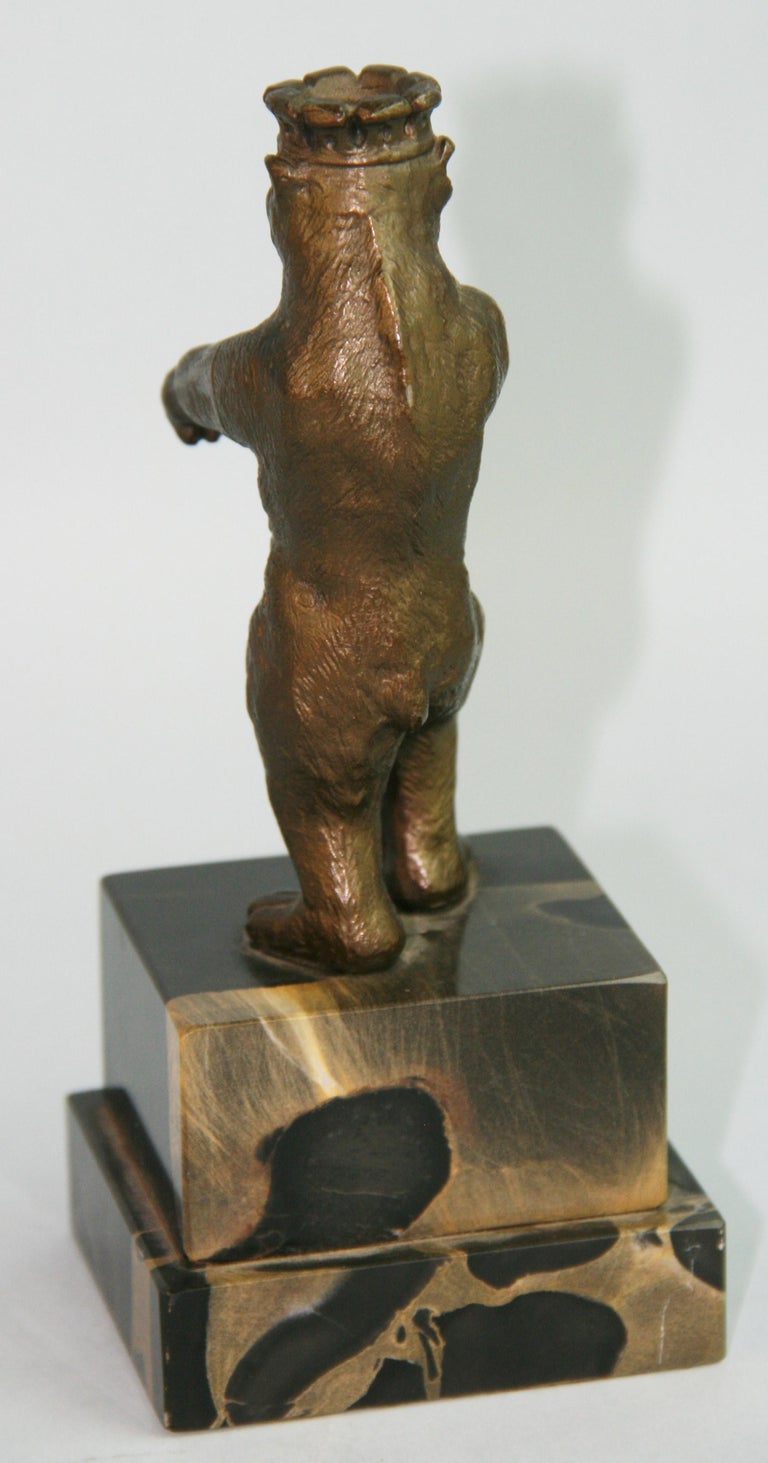 German Bronze Boxing Bear Sculpture For Sale 1