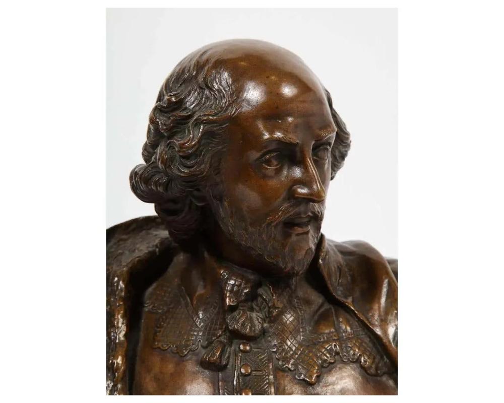 German Bronze Bust of William Shakespeare by Aktien-Gesellschaft Gladenbeck 1890 For Sale 5