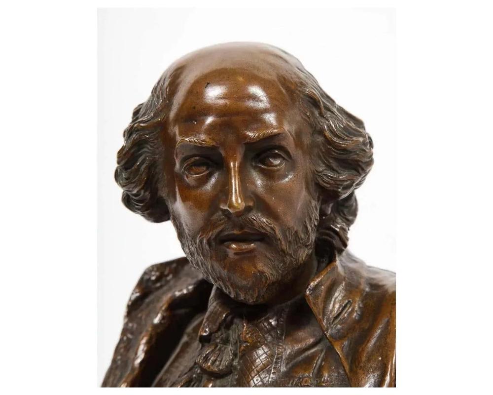 German Bronze Bust of William Shakespeare by Aktien-Gesellschaft Gladenbeck 1890 For Sale 6