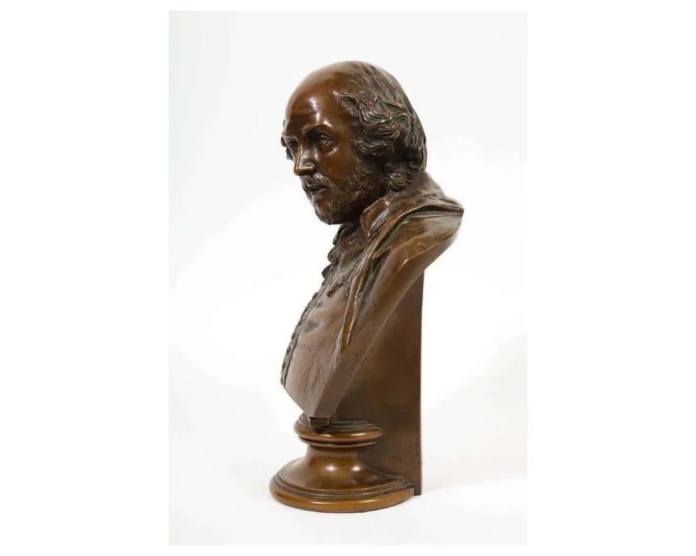 German Bronze Bust of William Shakespeare by Aktien-Gesellschaft Gladenbeck 1890 For Sale 7