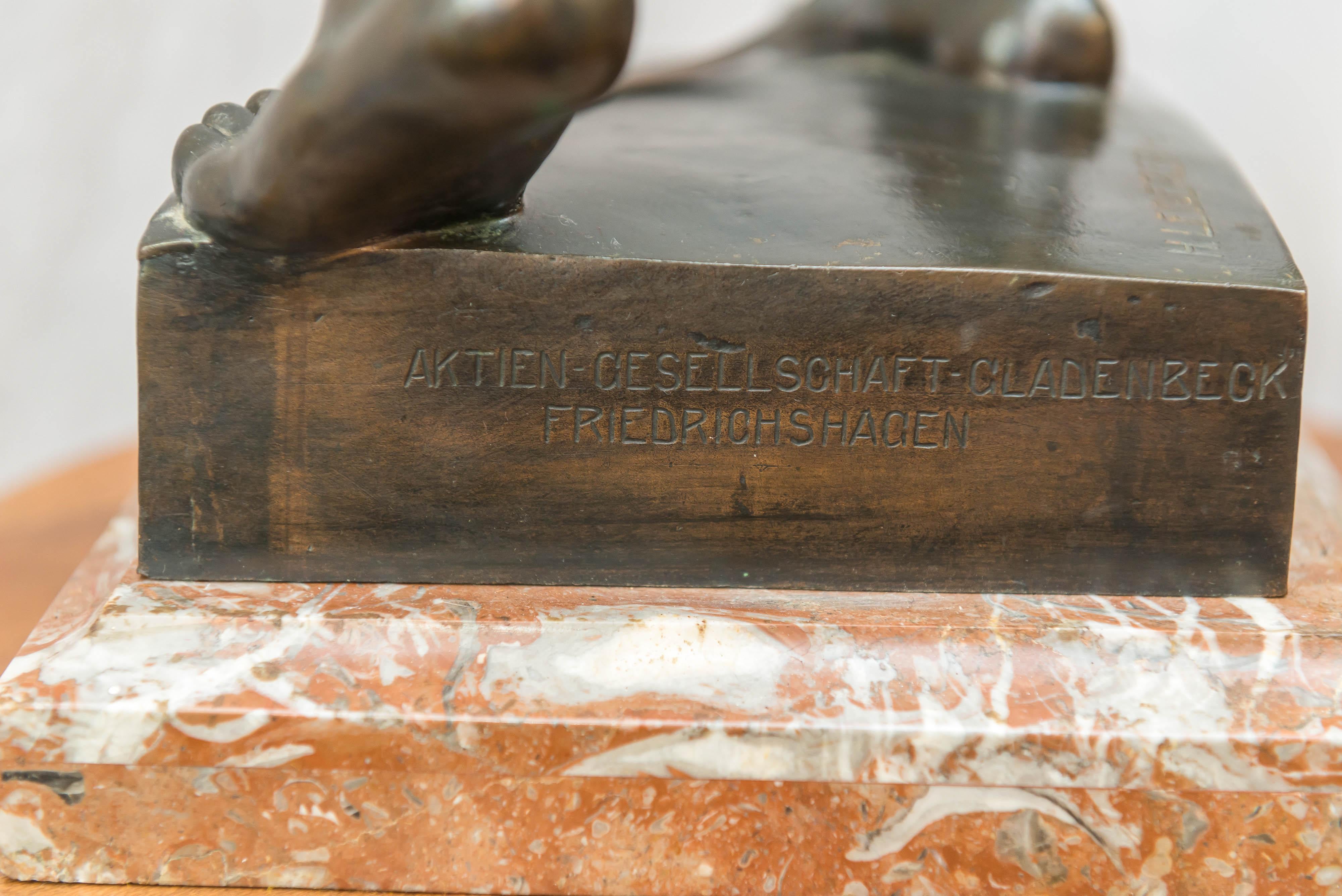 German Bronze Figure of a Nude Male Swordsman, circa 1901 3