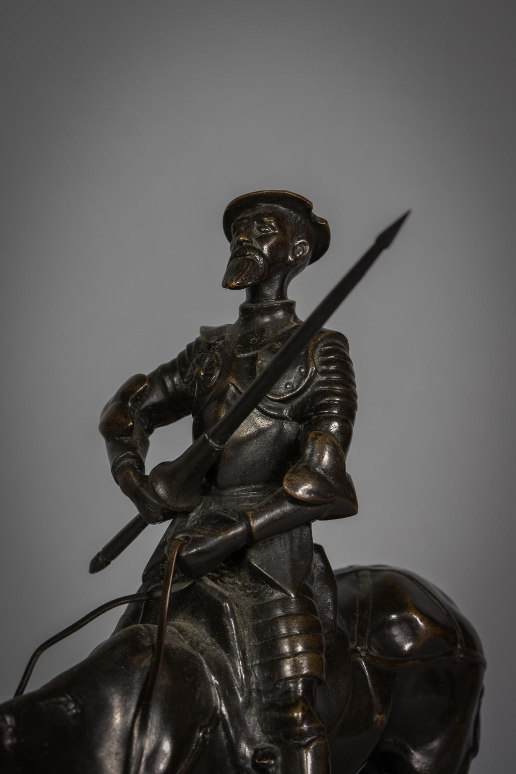 Early 20th Century German Bronze Figure of Don Quixote, by Albert Heinrich Hussman '1874-1946' For Sale