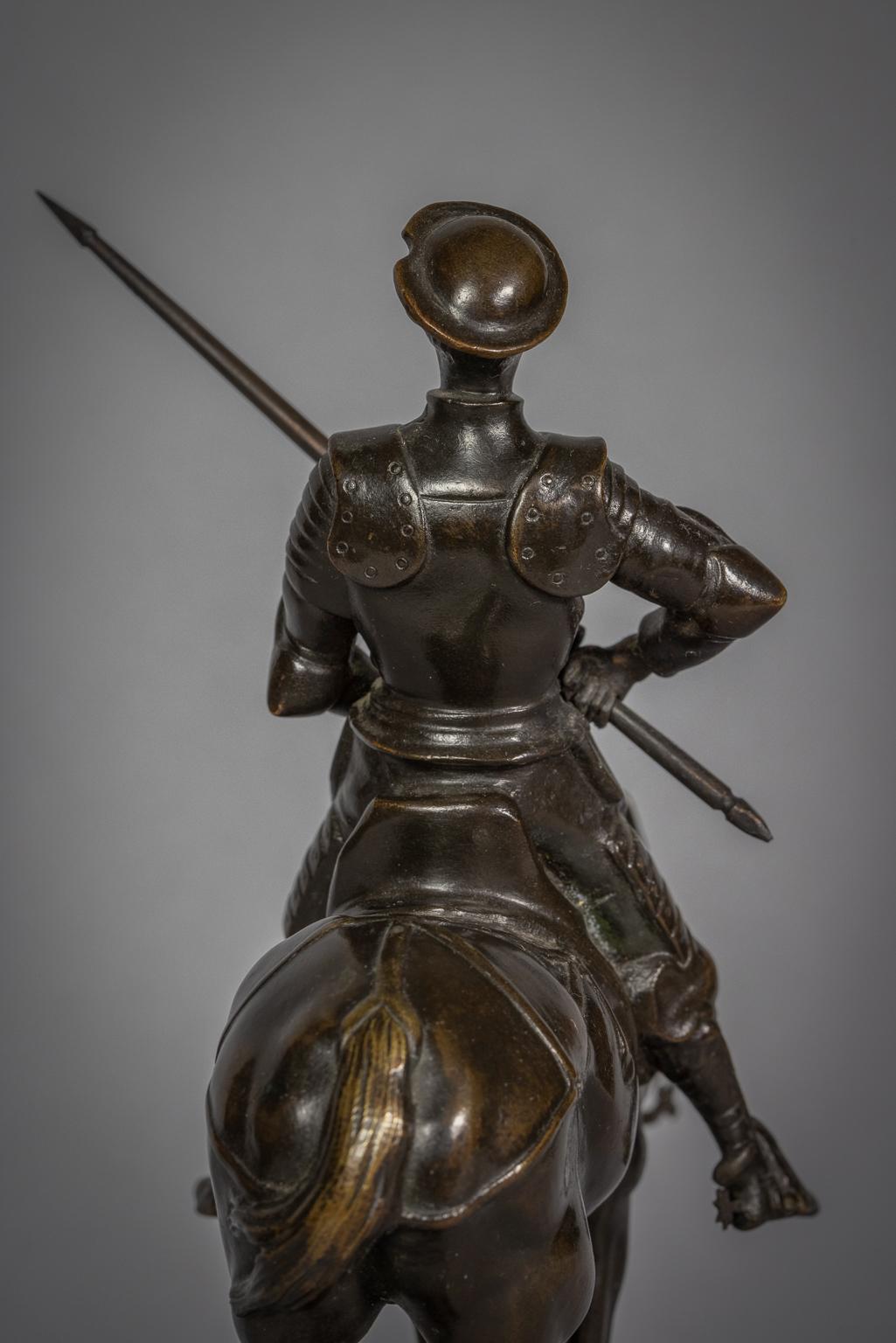 German Bronze Figure of Don Quixote, by Albert Heinrich Hussman '1874-1946' For Sale 3