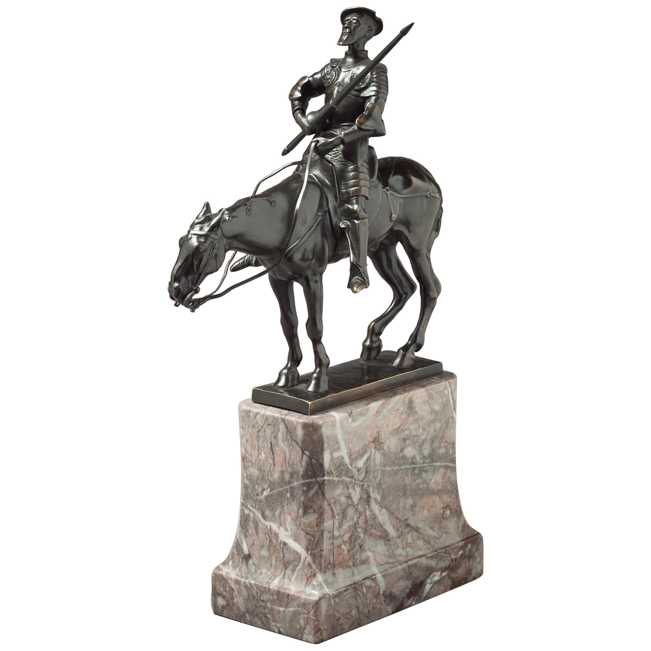German Bronze Figure of Don Quixote, by Albert Heinrich Hussman '1874-1946'