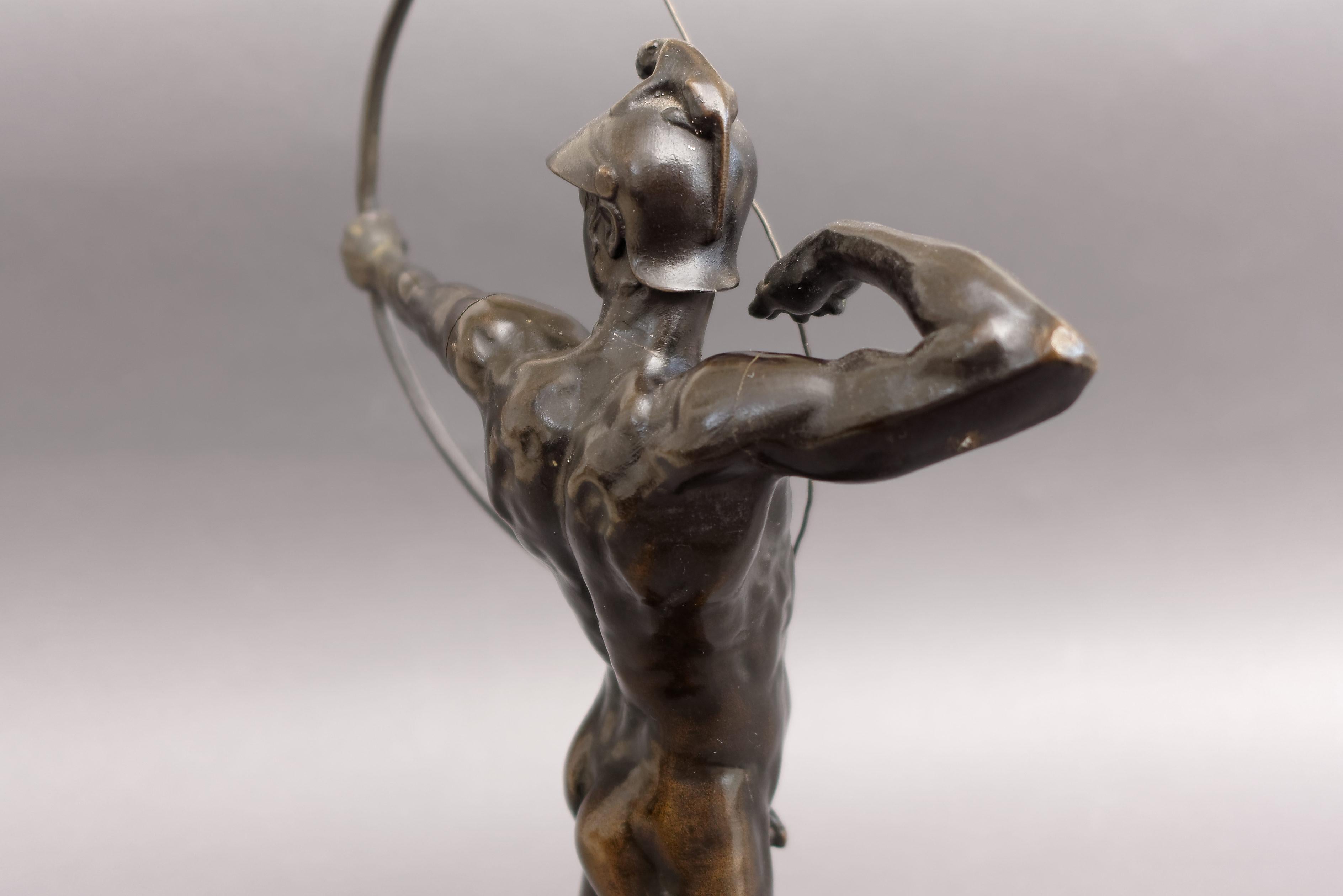 German Bronze Male Nude Figure 'The Archer' by Ernst Moritz Geyger, Berlin 4