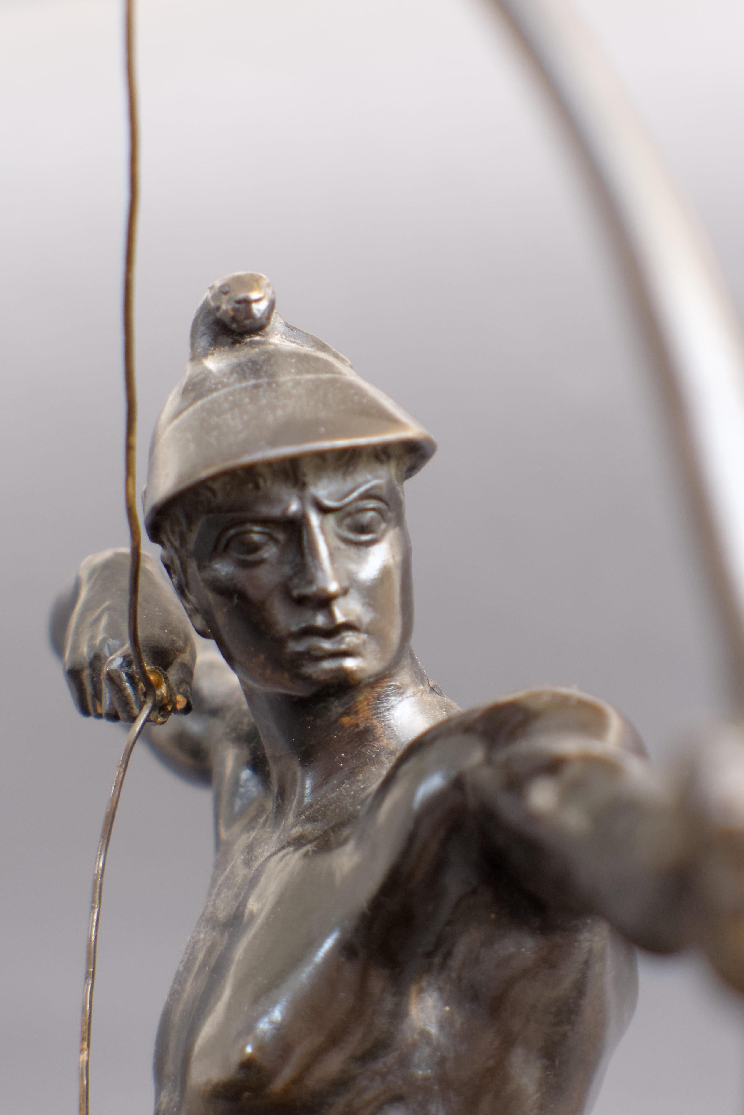 German Bronze Male Nude Figure 'The Archer' by Ernst Moritz Geyger, Berlin 2