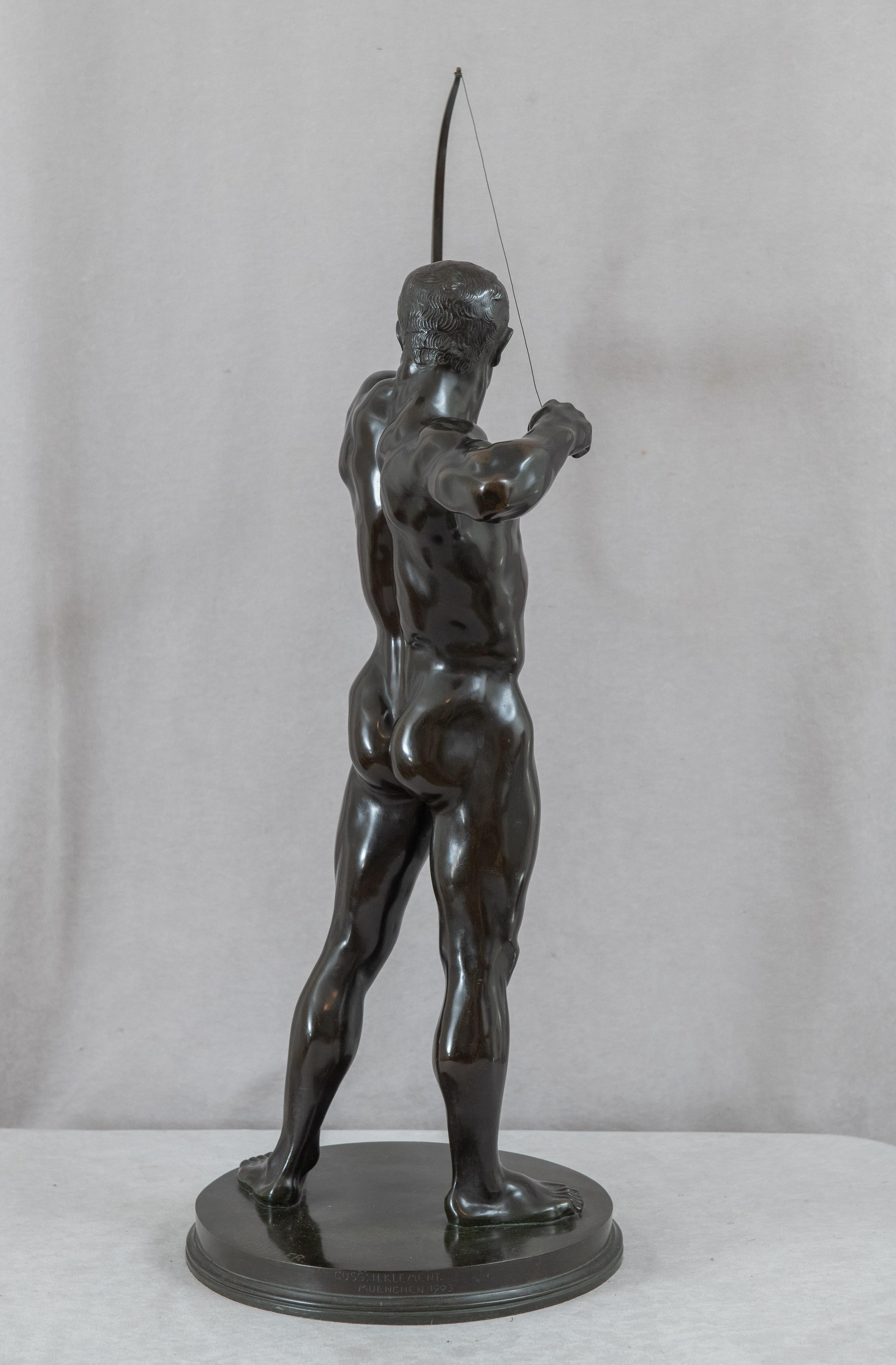 Bronze allemand Nu masculin Archer, Emil Dittler (1868-1902) en vente 3
