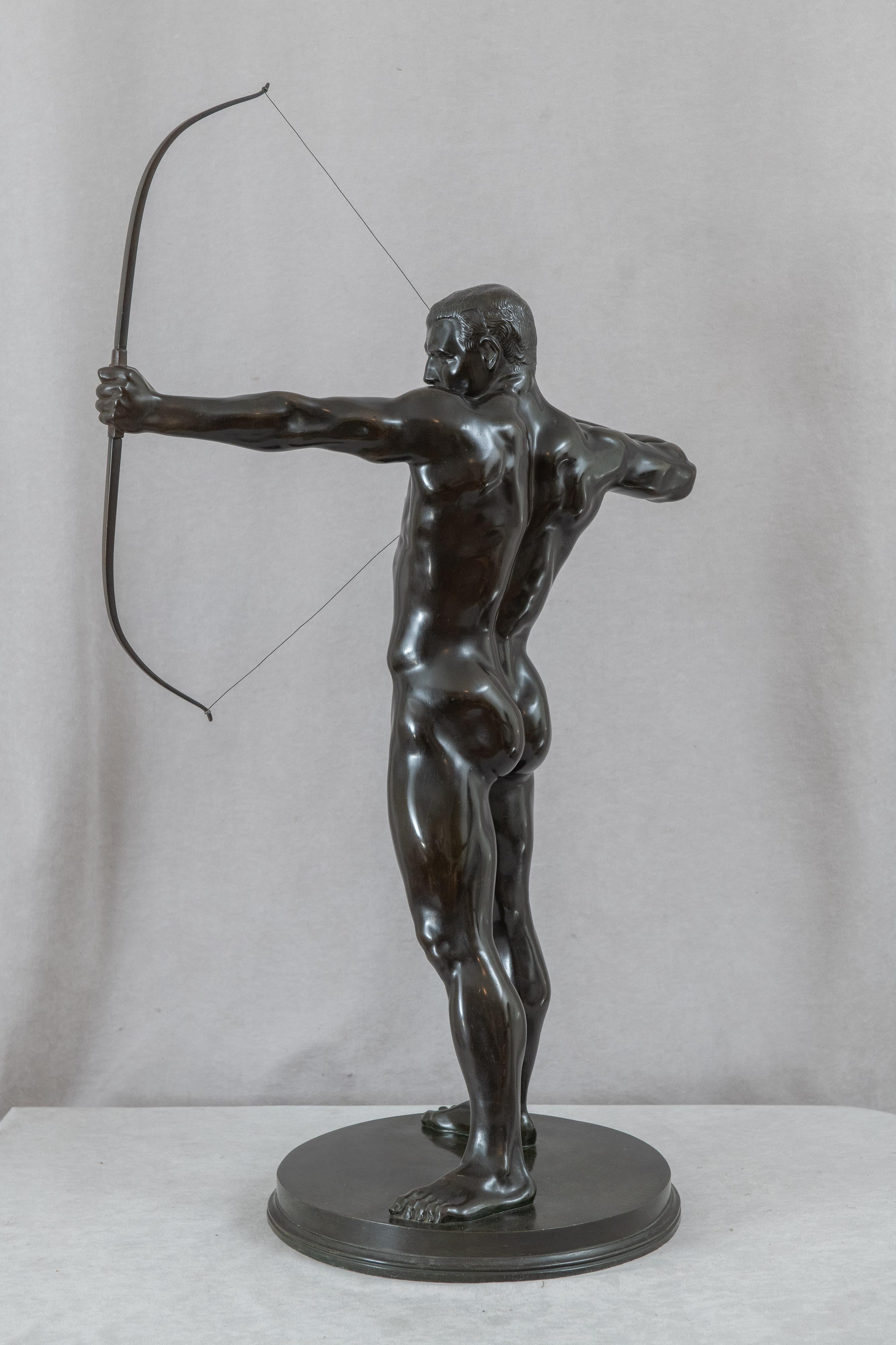Bronze allemand Nu masculin Archer, Emil Dittler (1868-1902) en vente 4