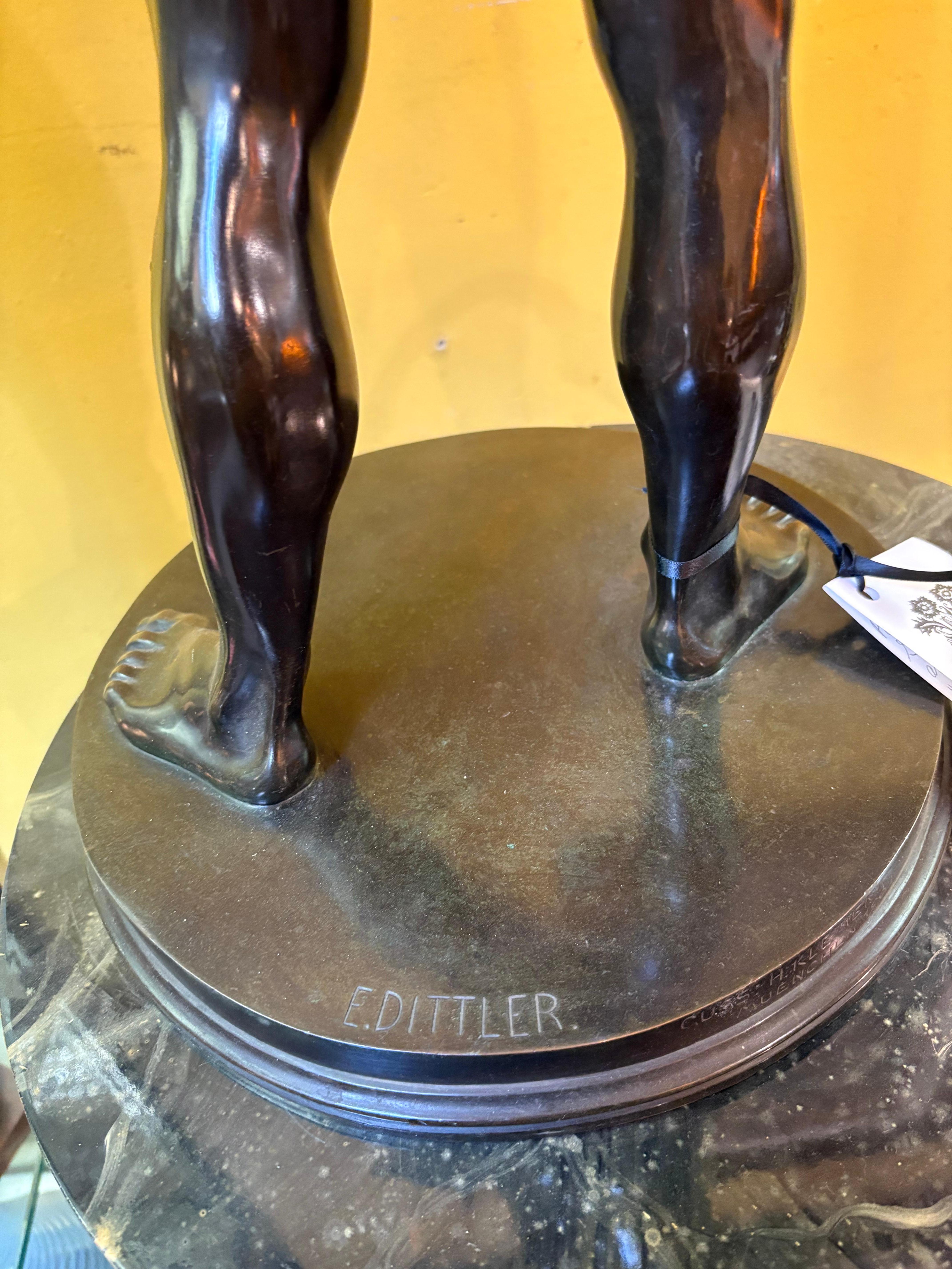 Deutscher Bronze Akt Männlicher Bogenschütze, Emil Dittler (1868-1902) im Angebot 8