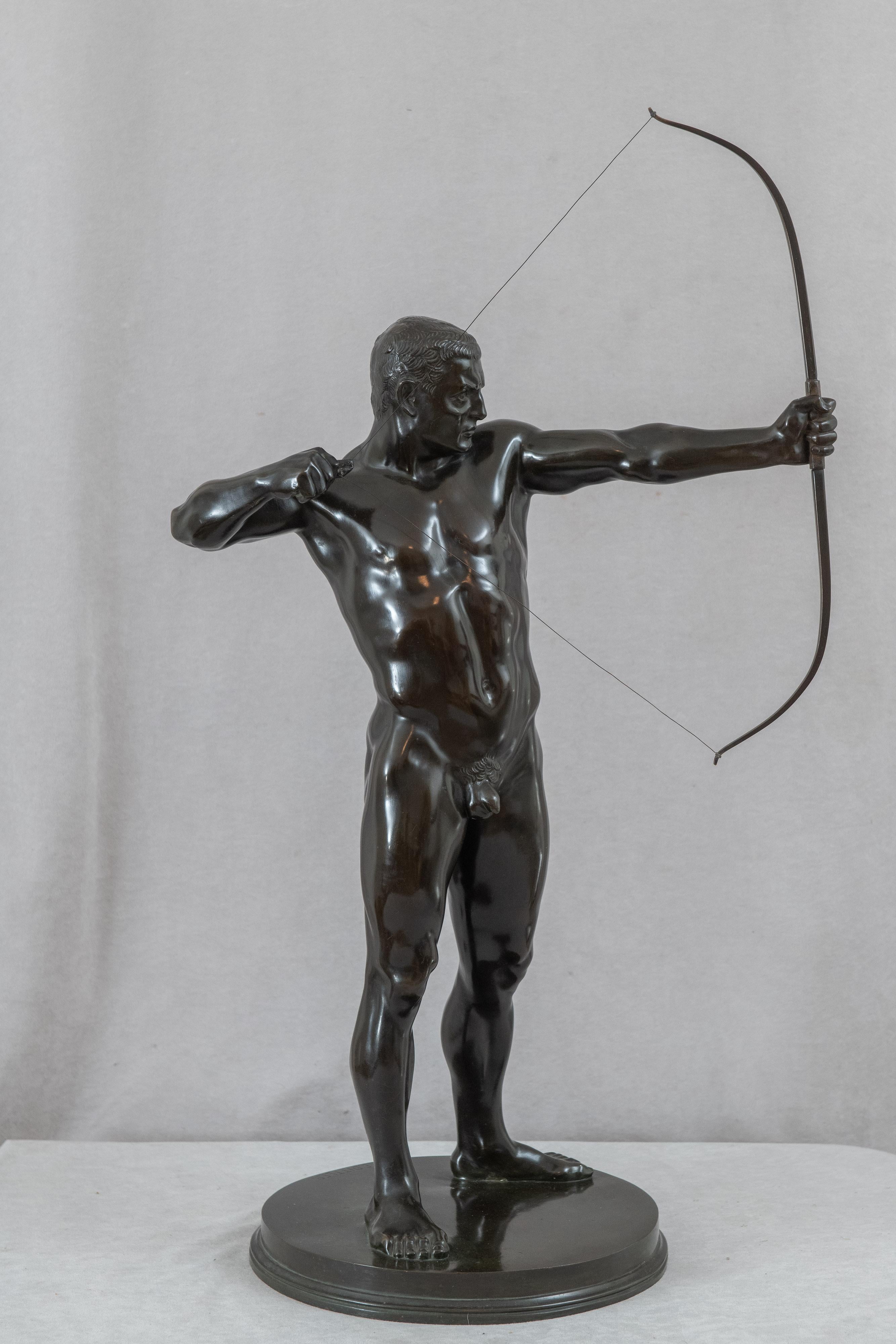 Moulage Bronze allemand Nu masculin Archer, Emil Dittler (1868-1902) en vente