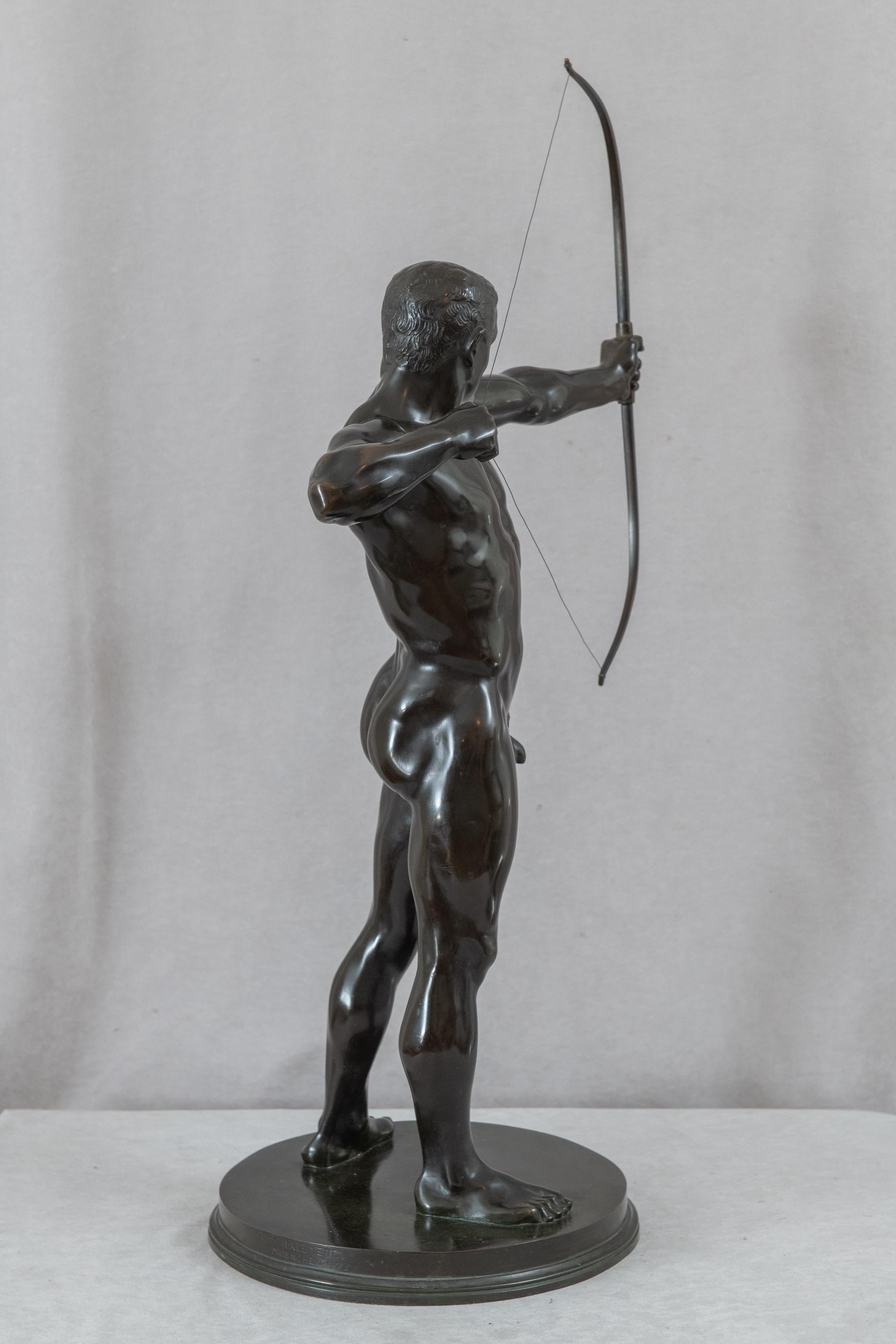 Bronze allemand Nu masculin Archer, Emil Dittler (1868-1902) en vente 2
