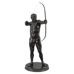 German Bronze Nude Male Archer, Emil Dittler (1868-1902)