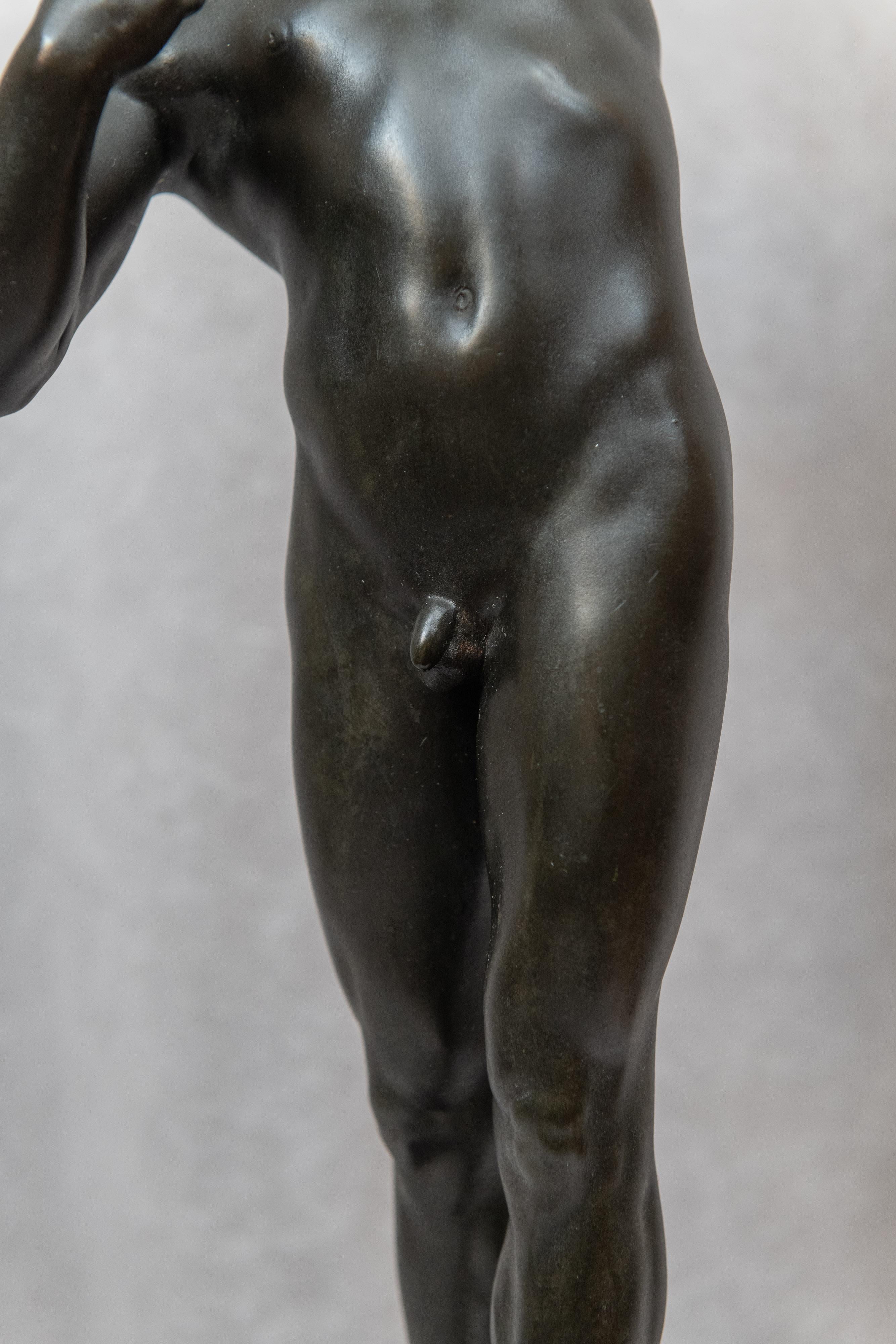 German Bronze of a Nude Male Archer, Artist Signed, circa 1900 3