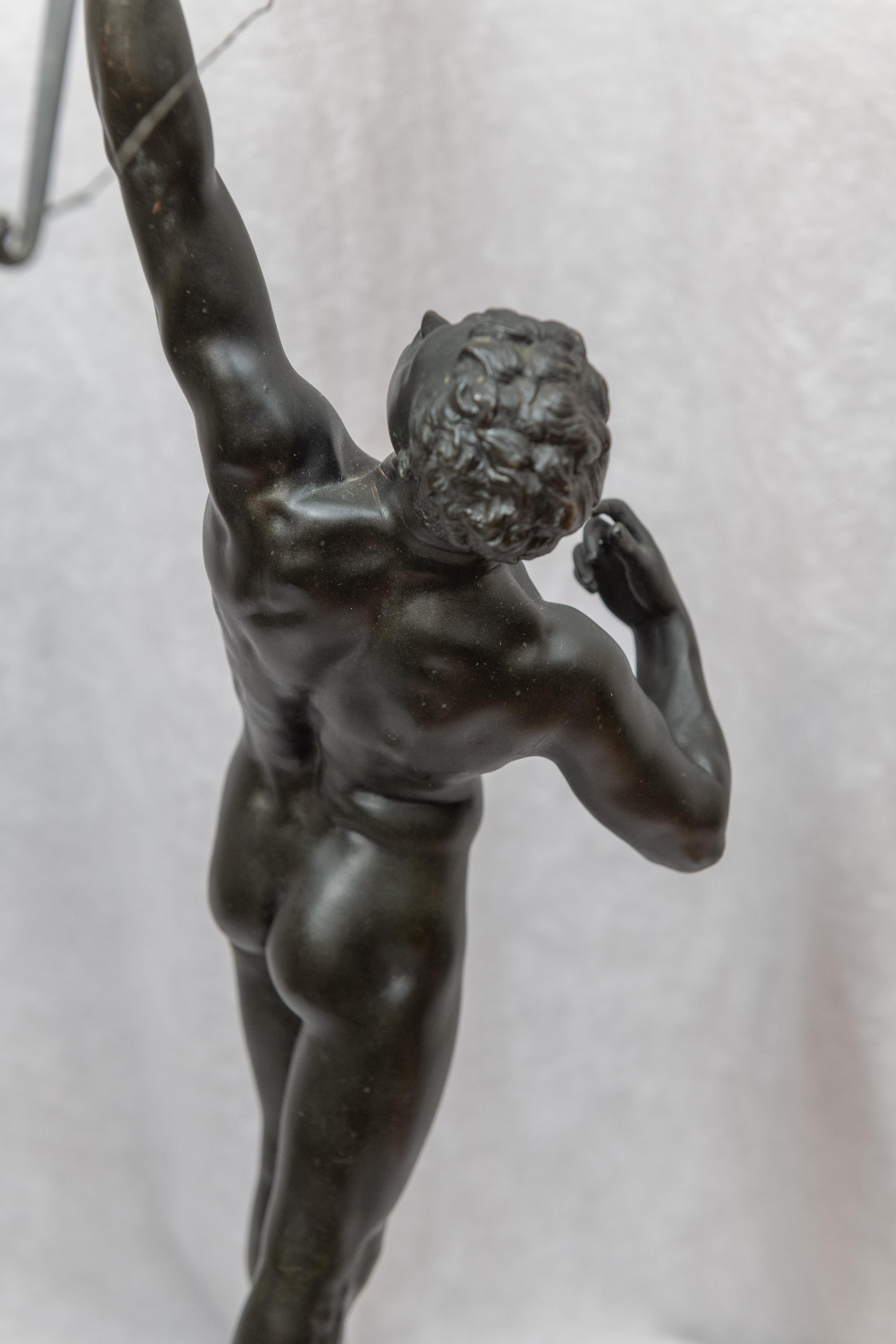 German Bronze of a Nude Male Archer, Artist Signed, circa 1900 In Excellent Condition In Petaluma, CA