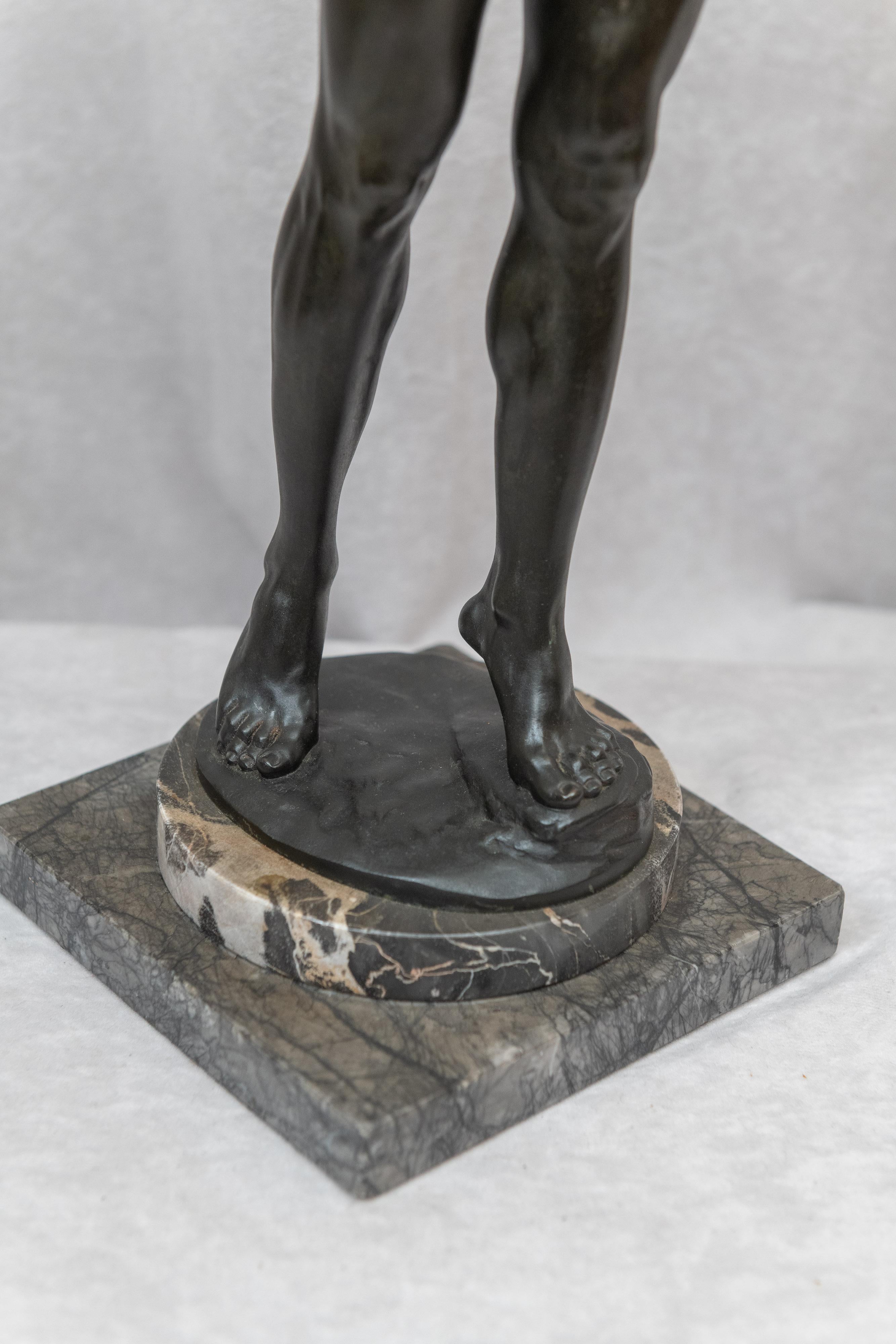 German Bronze of a Nude Male Archer, Artist Signed, circa 1900 1