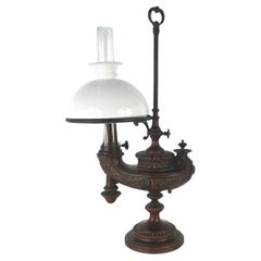 German Bronze Oil Lamp in Original Condition