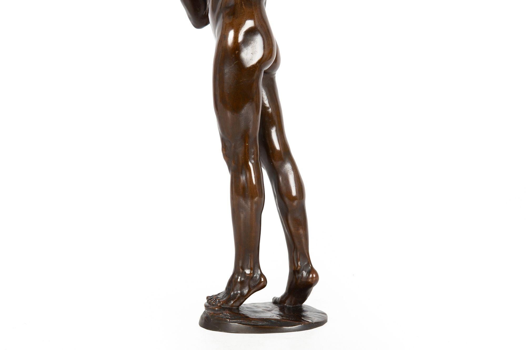 Sculpture allemande en bronze d'Hercule et d'oiseaux symétriques par Joseph Uphues en vente 7