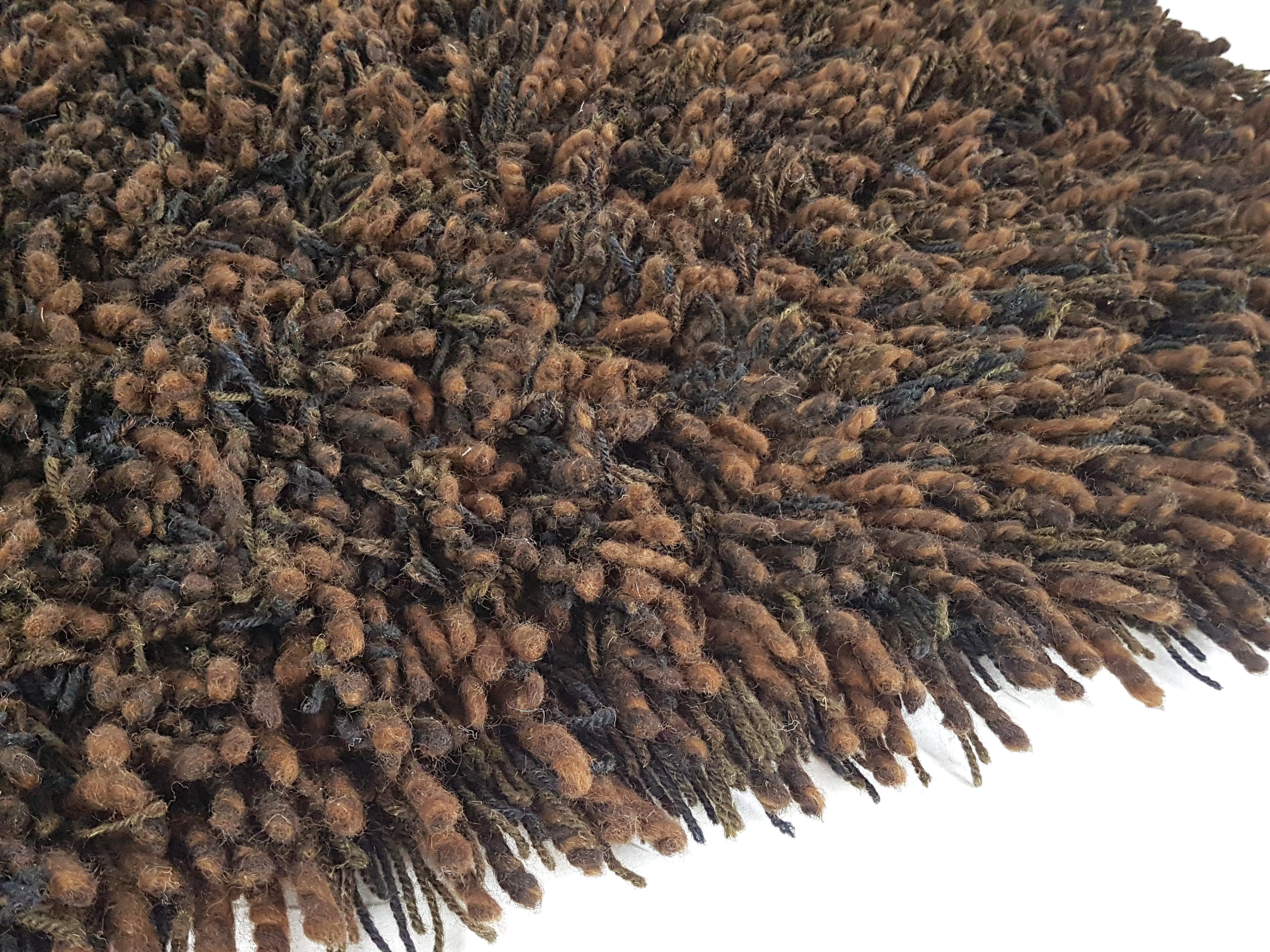 Ère spatiale Tapis allemand brun 100% laine des années 1970 par Desso en vente