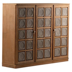 Buffet haut allemand brutaliste en Oak, Gerhard Bartels, 1970
