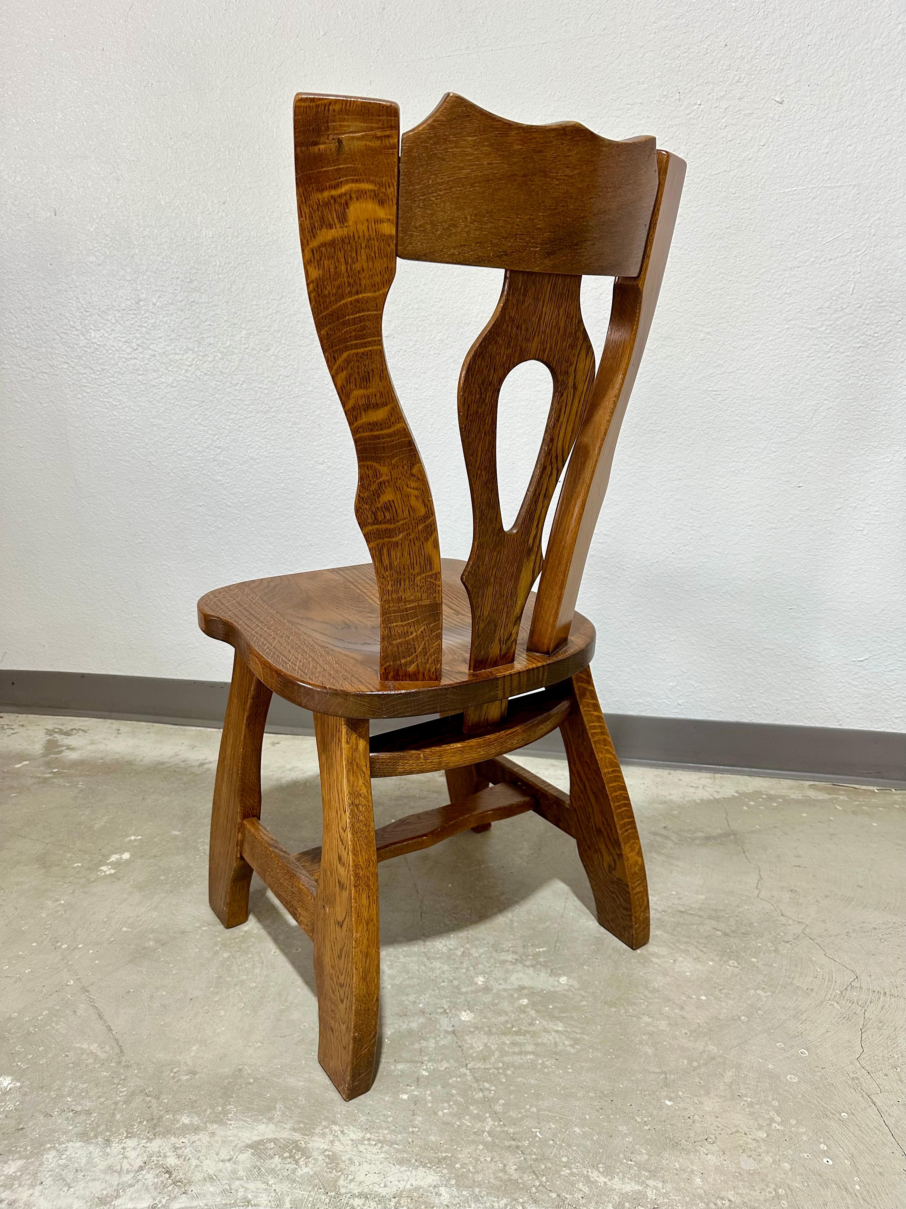 Deutsche Brutalist Eiche Esszimmerstühle, Satz von 6 im Angebot 1