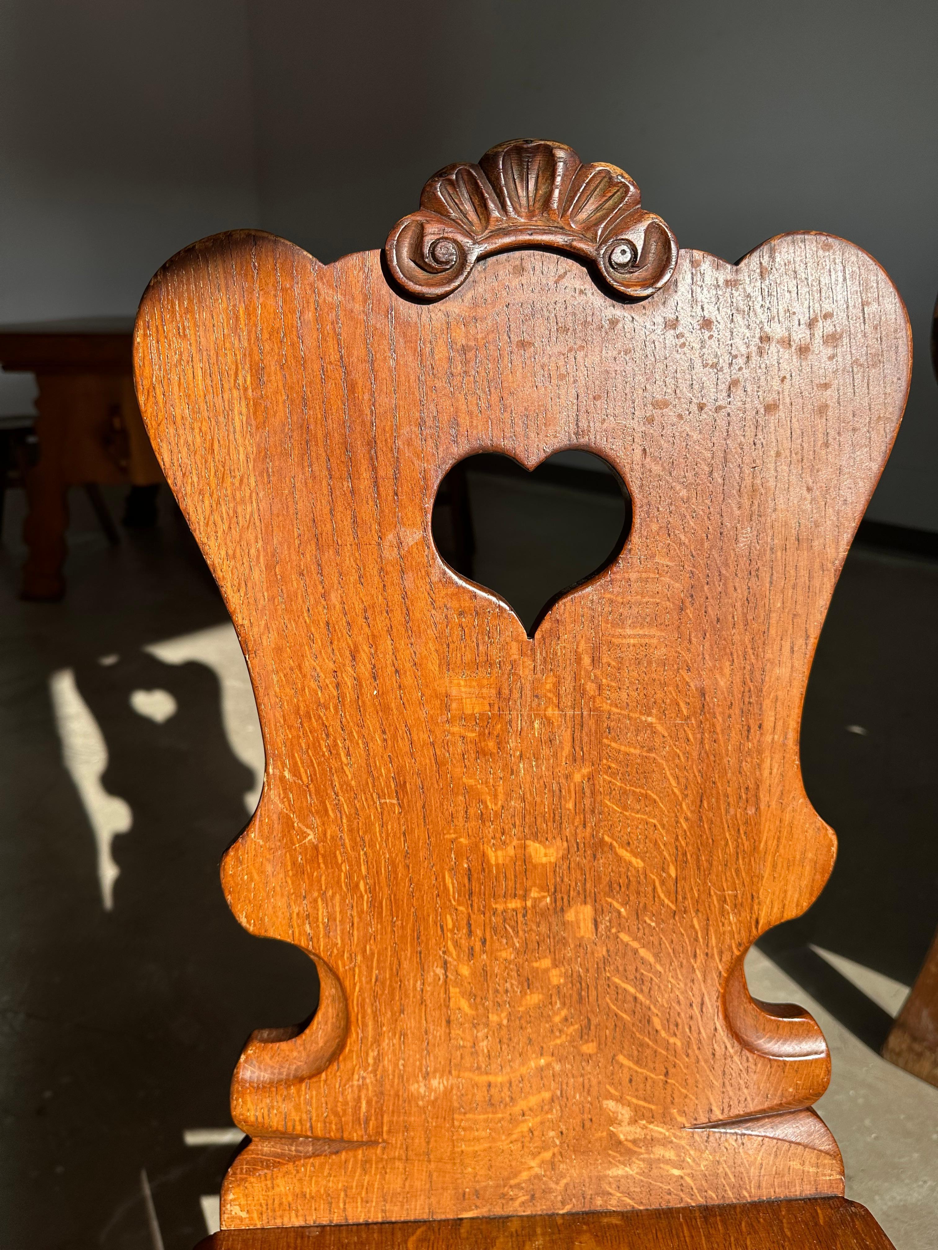 Sedie da pranzo tedesche in stile tirolese brutalista, set di 4 sedie in Oak in vendita 2