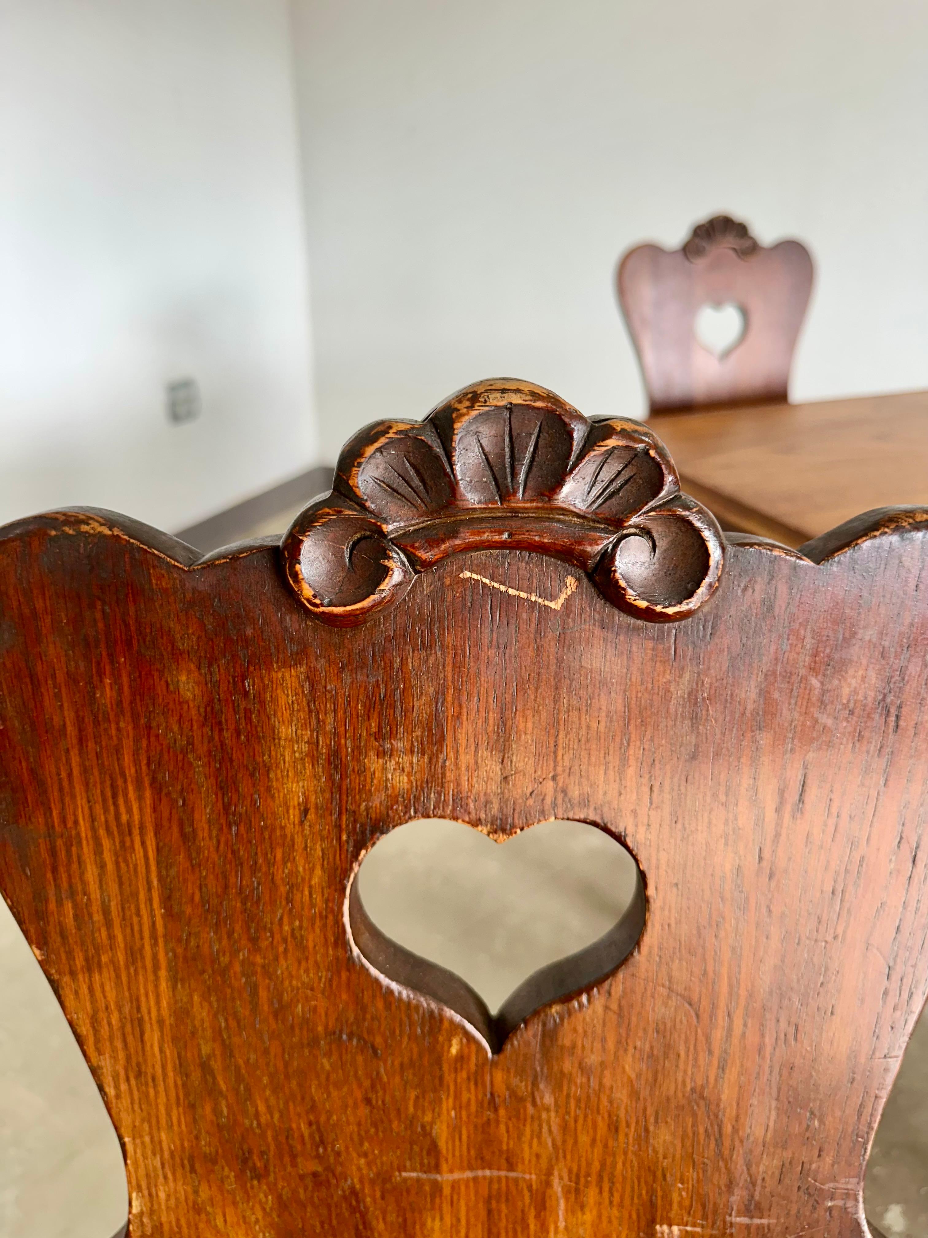 Sedie da pranzo tedesche in stile tirolese brutalista, set di 4 sedie in Oak in vendita 6
