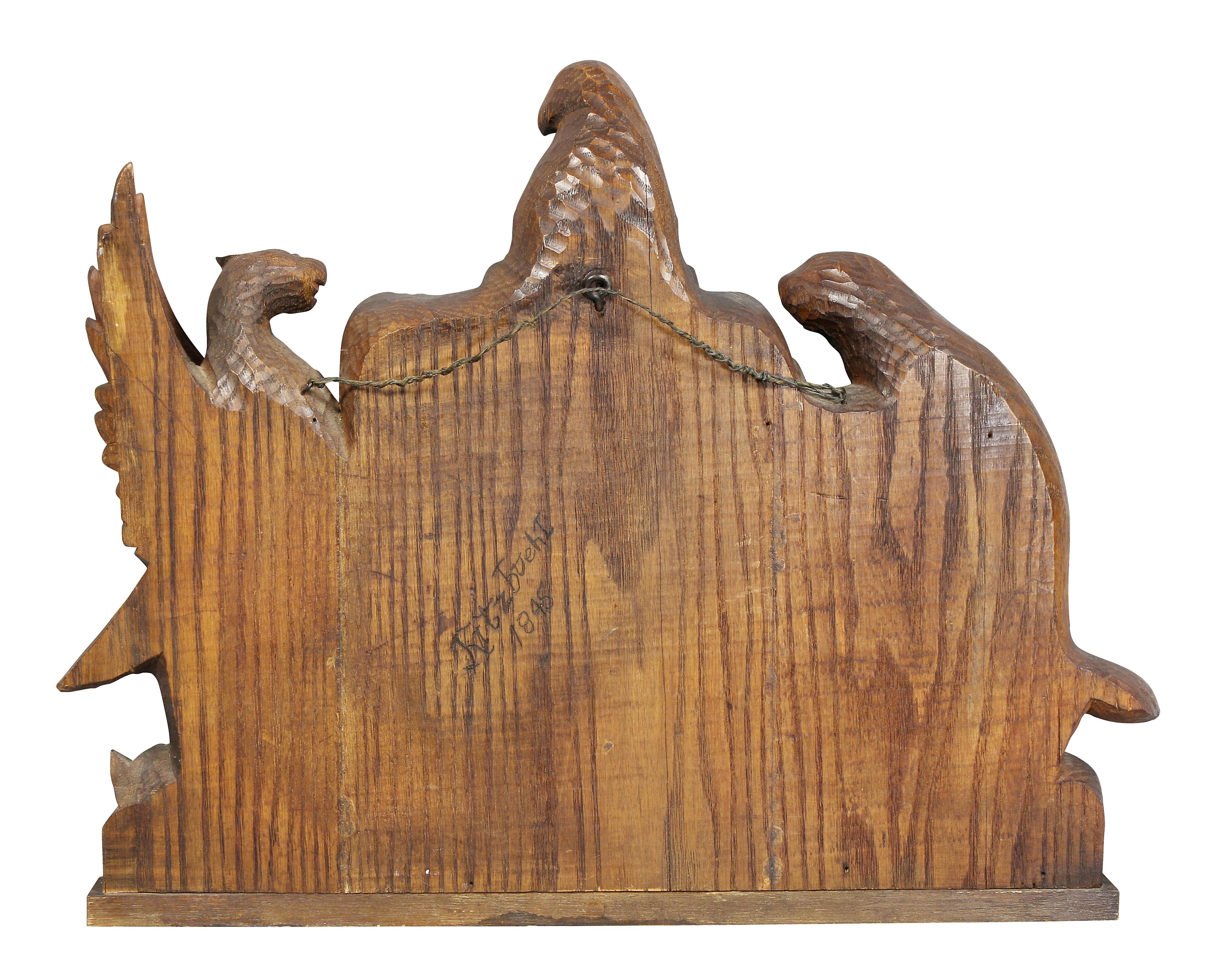 German Carved Oak Coat of Arms 2