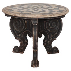 German Carved Oak Lamp Table