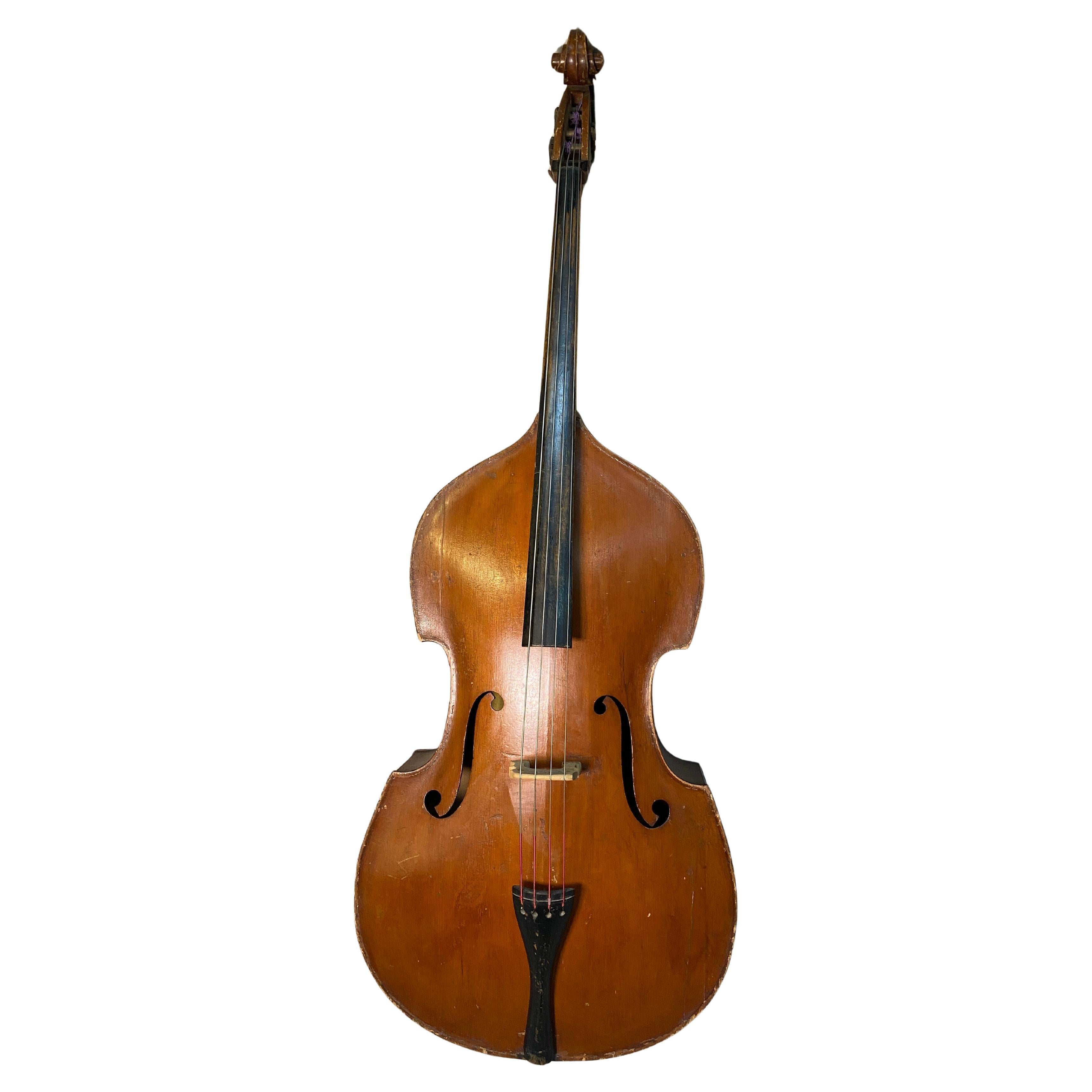 German Carved Roundback Upright Bass Guitar