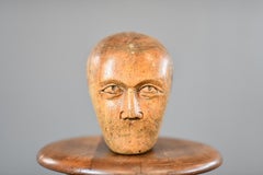 German Carved Wooden Milliners Head Circa 1910