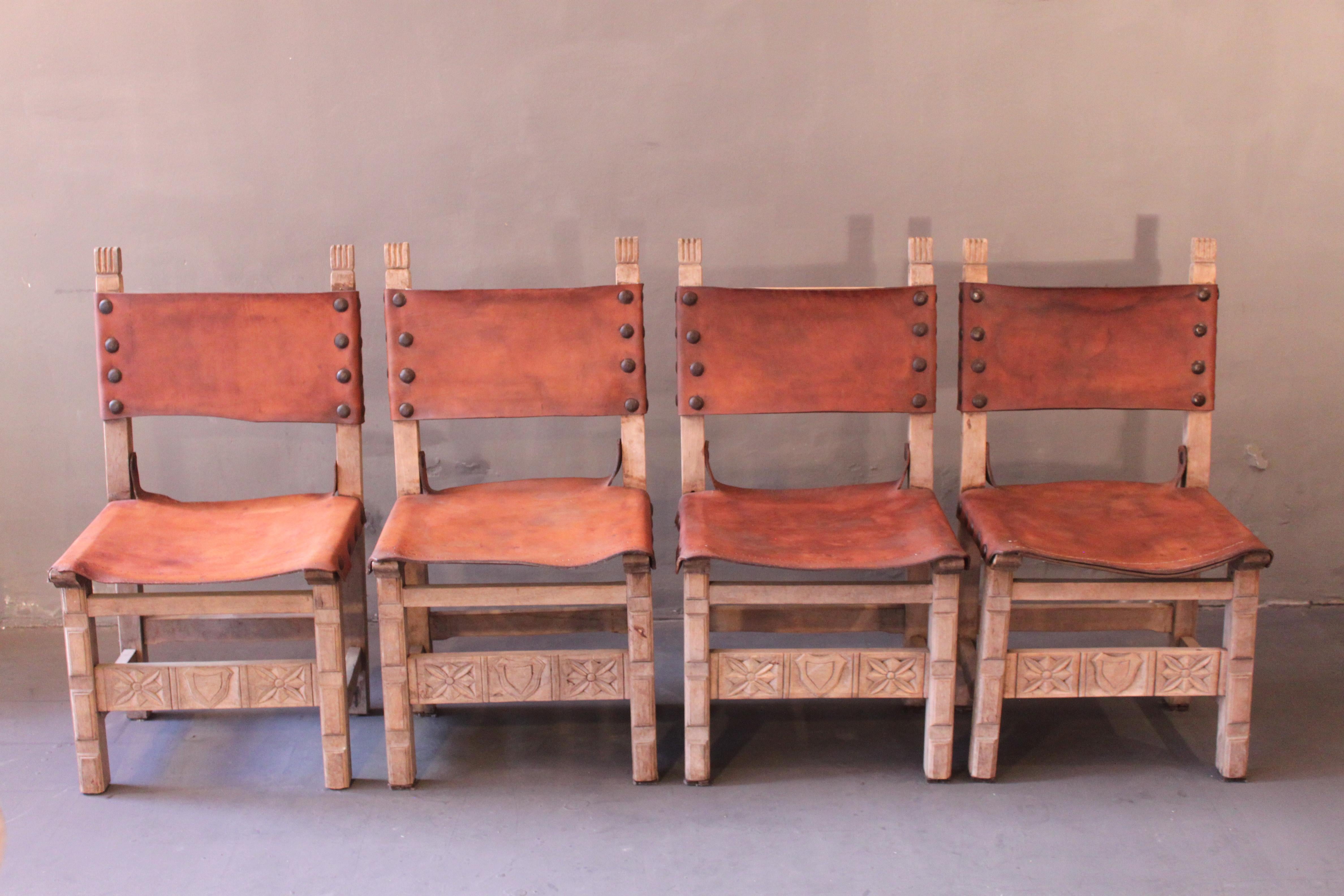 Brutalist German Castle Chairs ca. 1900 For Sale