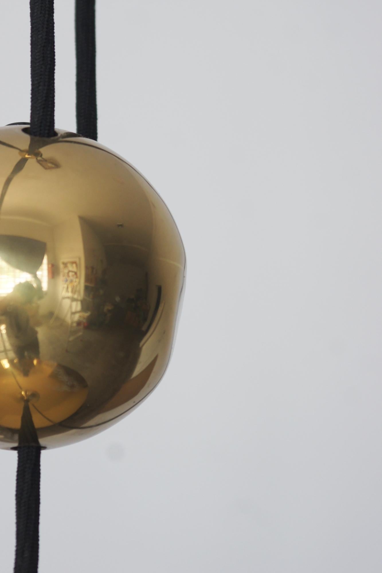 German Ceiling Lamp in Brass by Florian Schulz, 1970s In Good Condition For Sale In KUTNO, PL