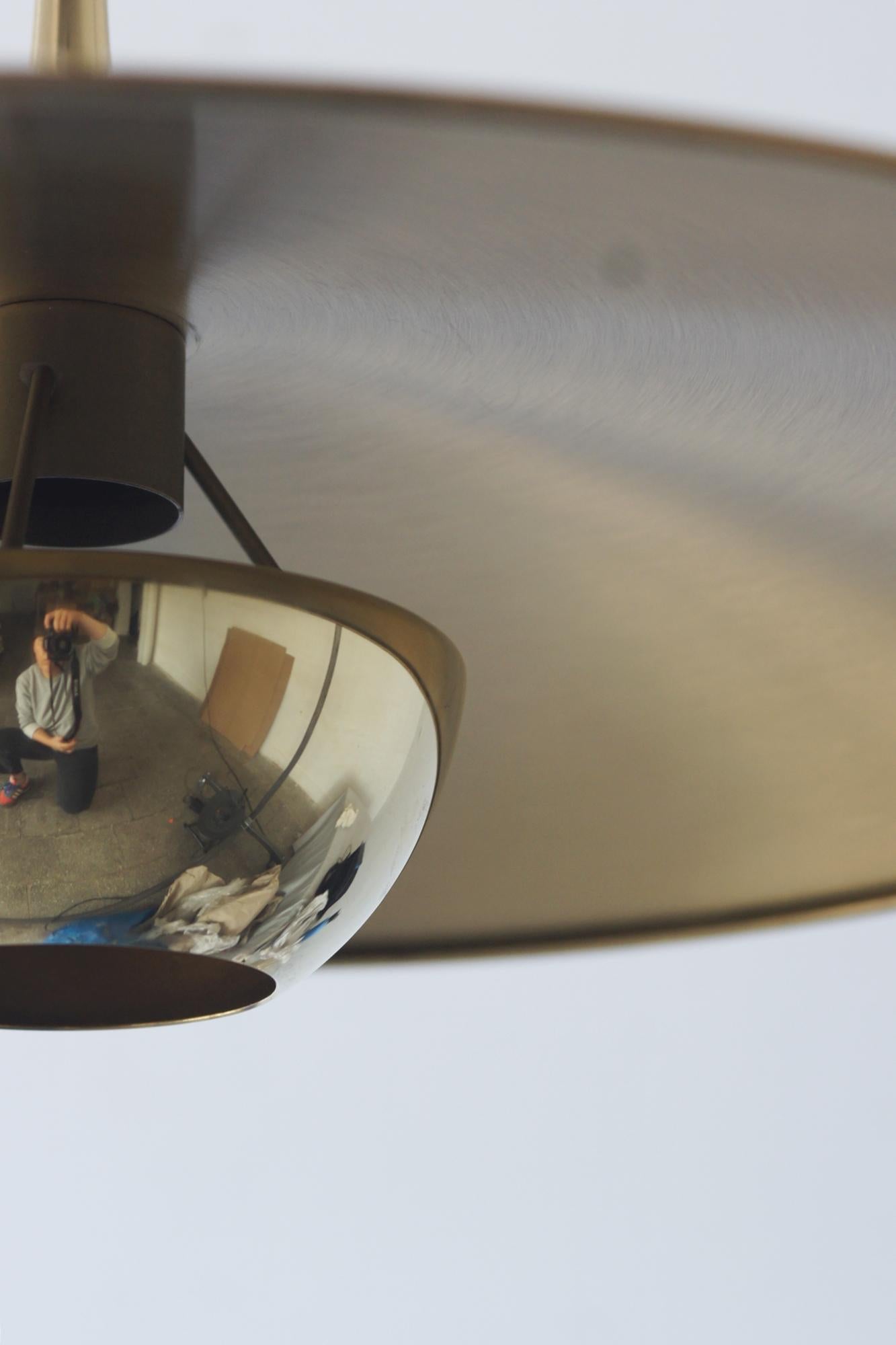 Mid-20th Century German Ceiling Lamp in Brass by Florian Schulz, 1970s For Sale