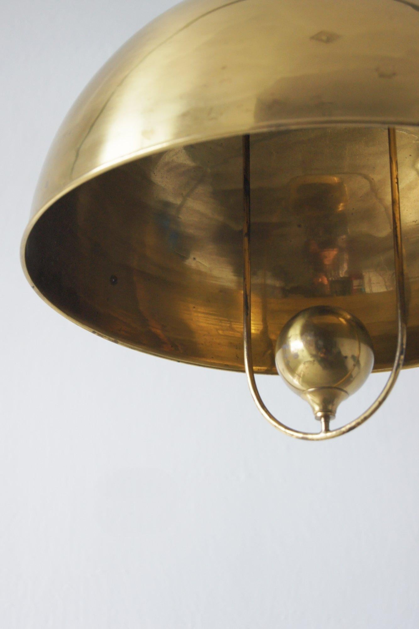 Fine XX secolo Lampada da soffitto tedesca in ottone di Florian Schulz, anni '70 in vendita