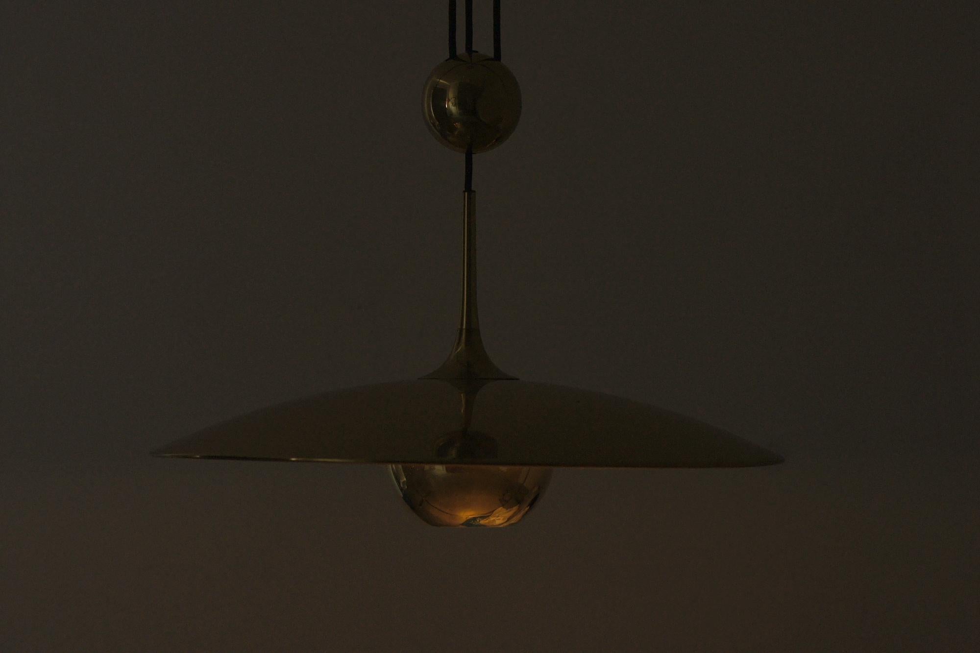 German Ceiling Lamp in Brass by Florian Schulz, 1970s For Sale 1