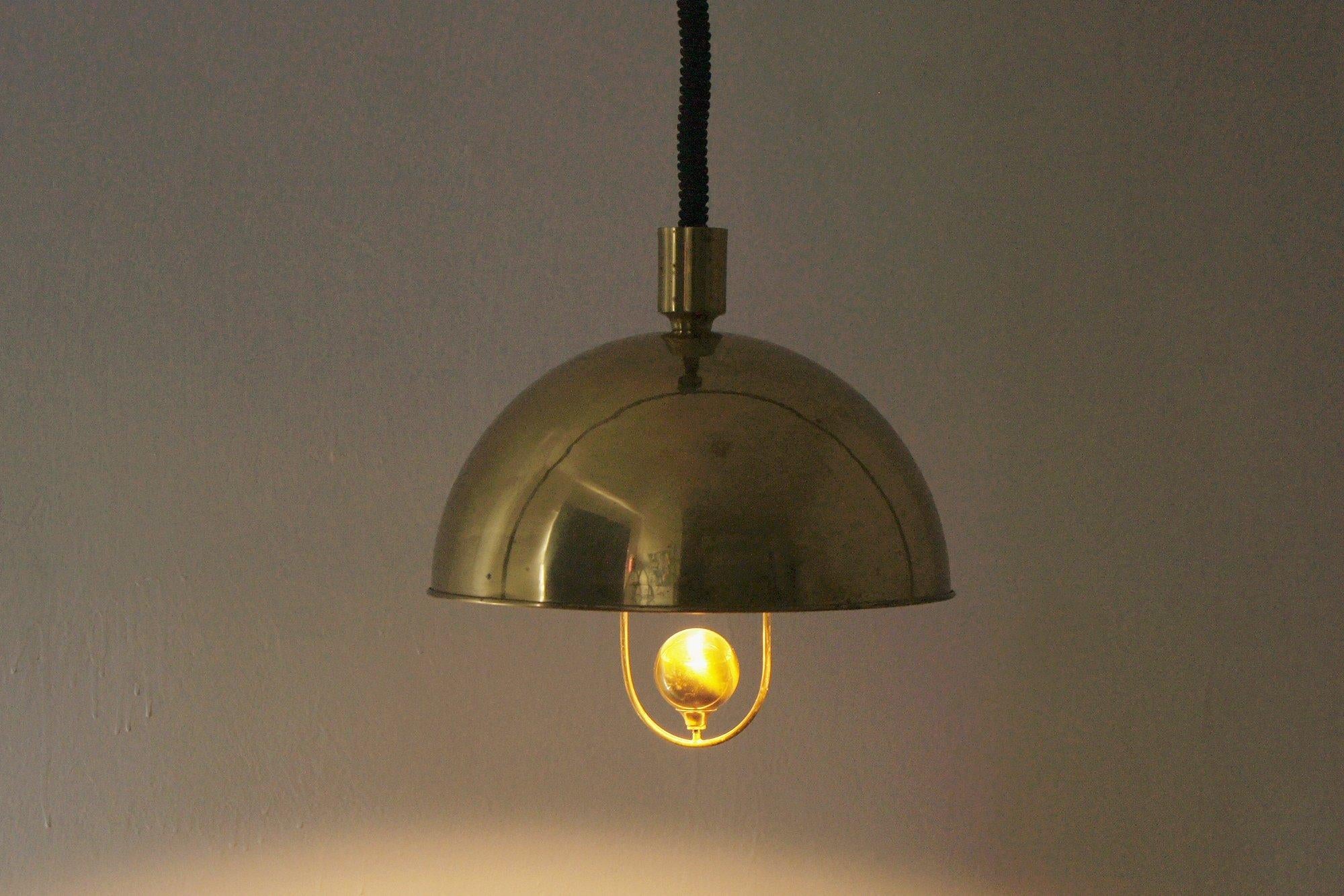Ottone Lampada da soffitto tedesca in ottone di Florian Schulz, anni '70 in vendita