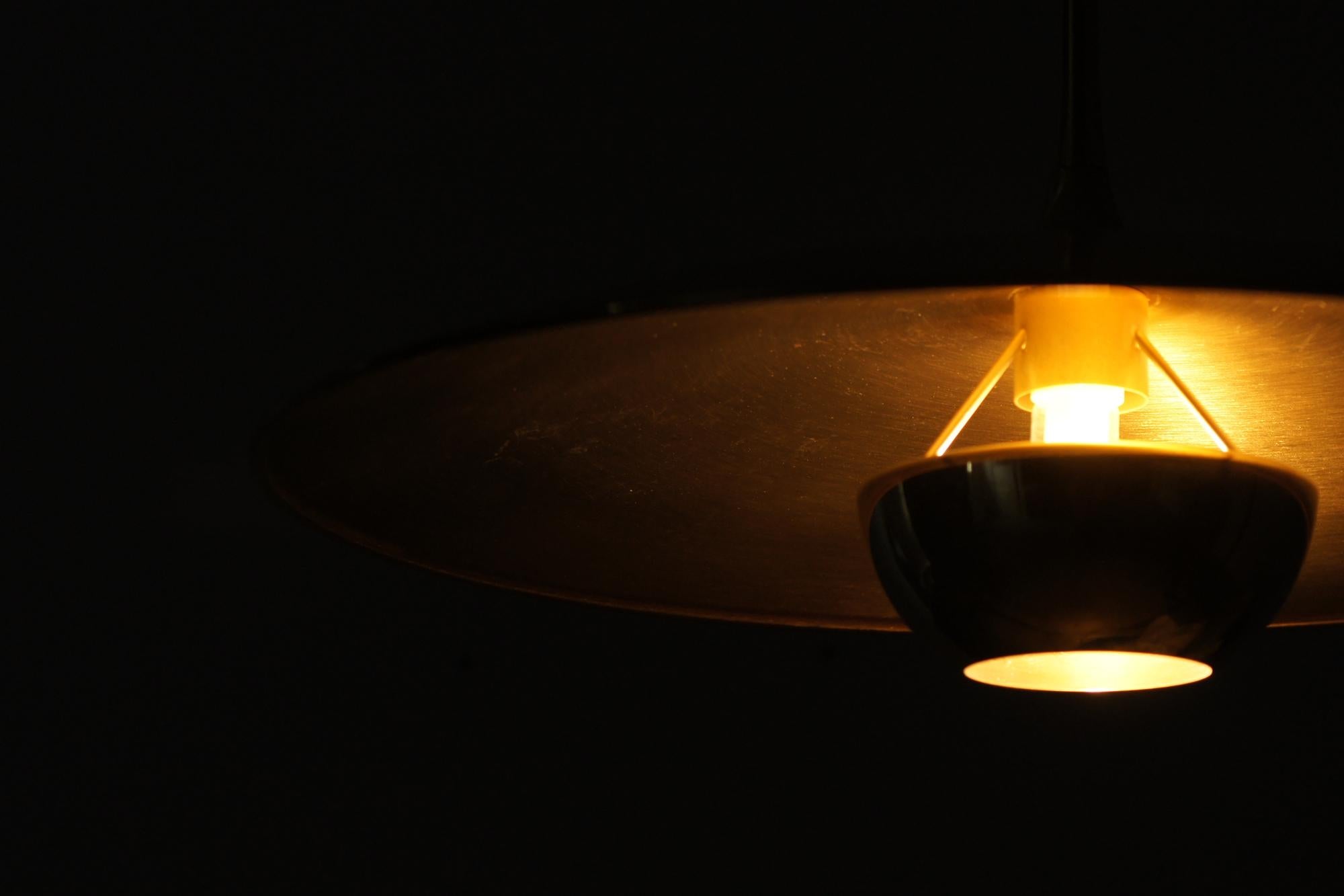 German Ceiling Lamp in Brass by Florian Schulz, 1970s For Sale 2