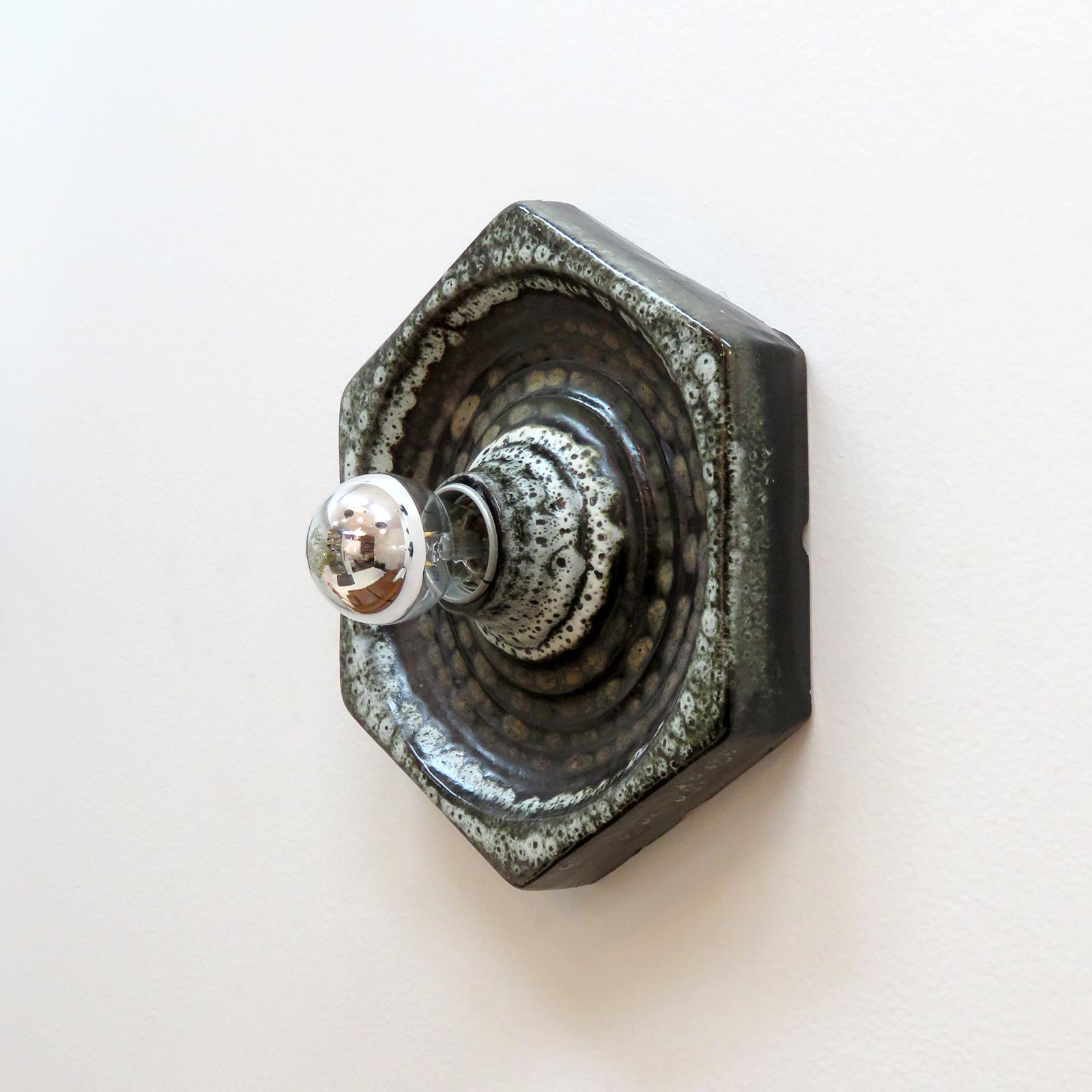 Mid-Century Modern German Ceramic Wall Lights, 1960 For Sale
