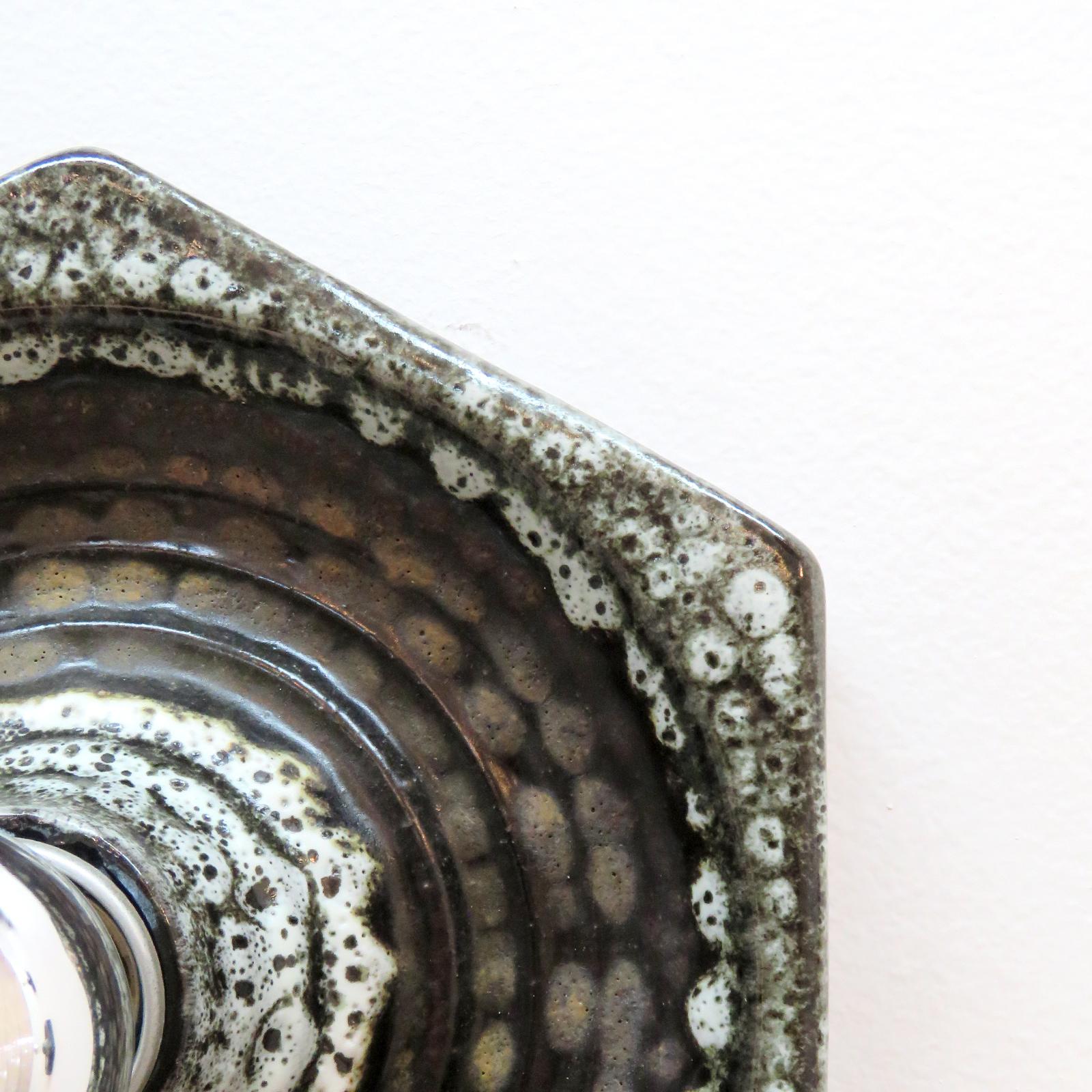 Glazed German Ceramic Wall Lights, 1960 For Sale