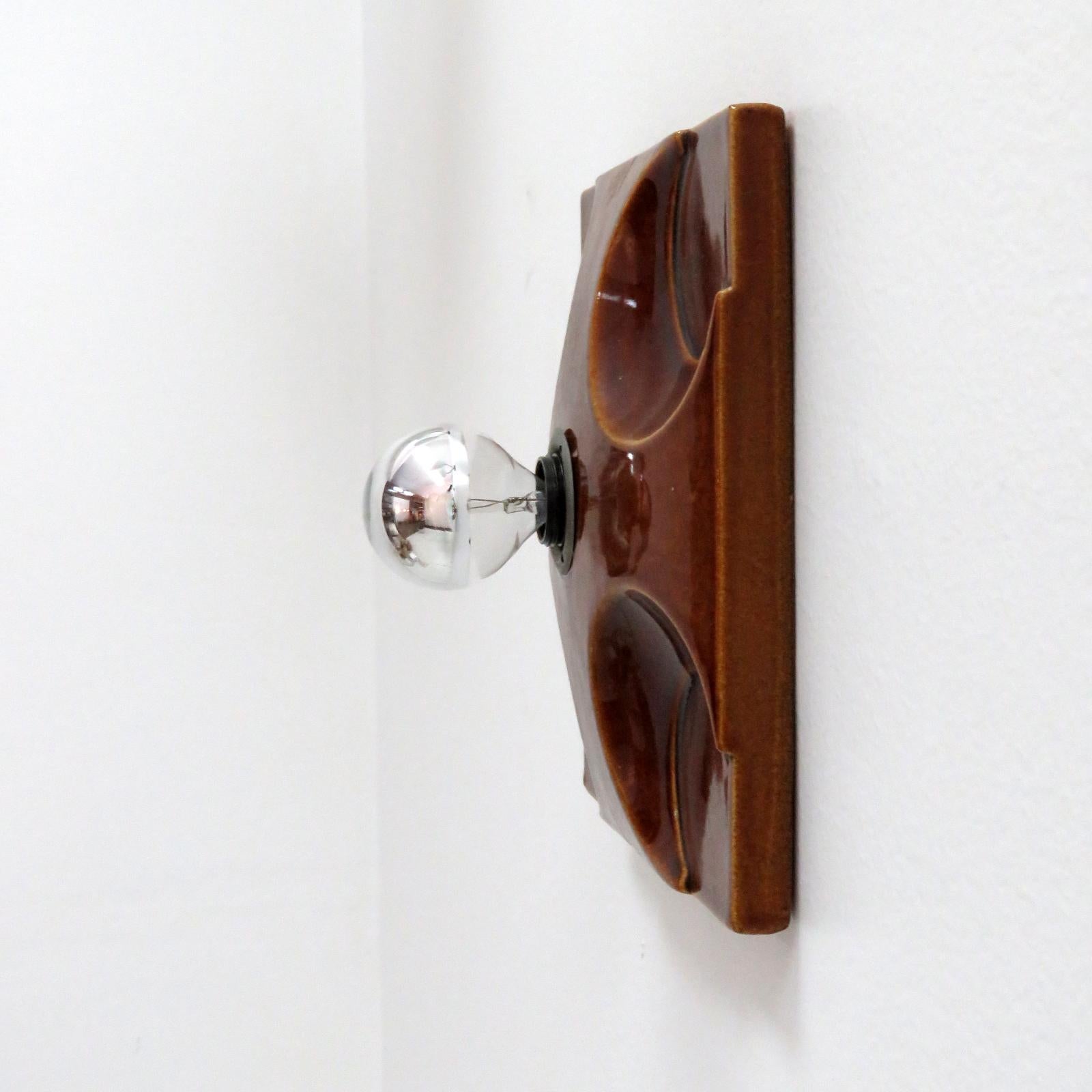 Glazed German Ceramic Wall Lights, 1960
