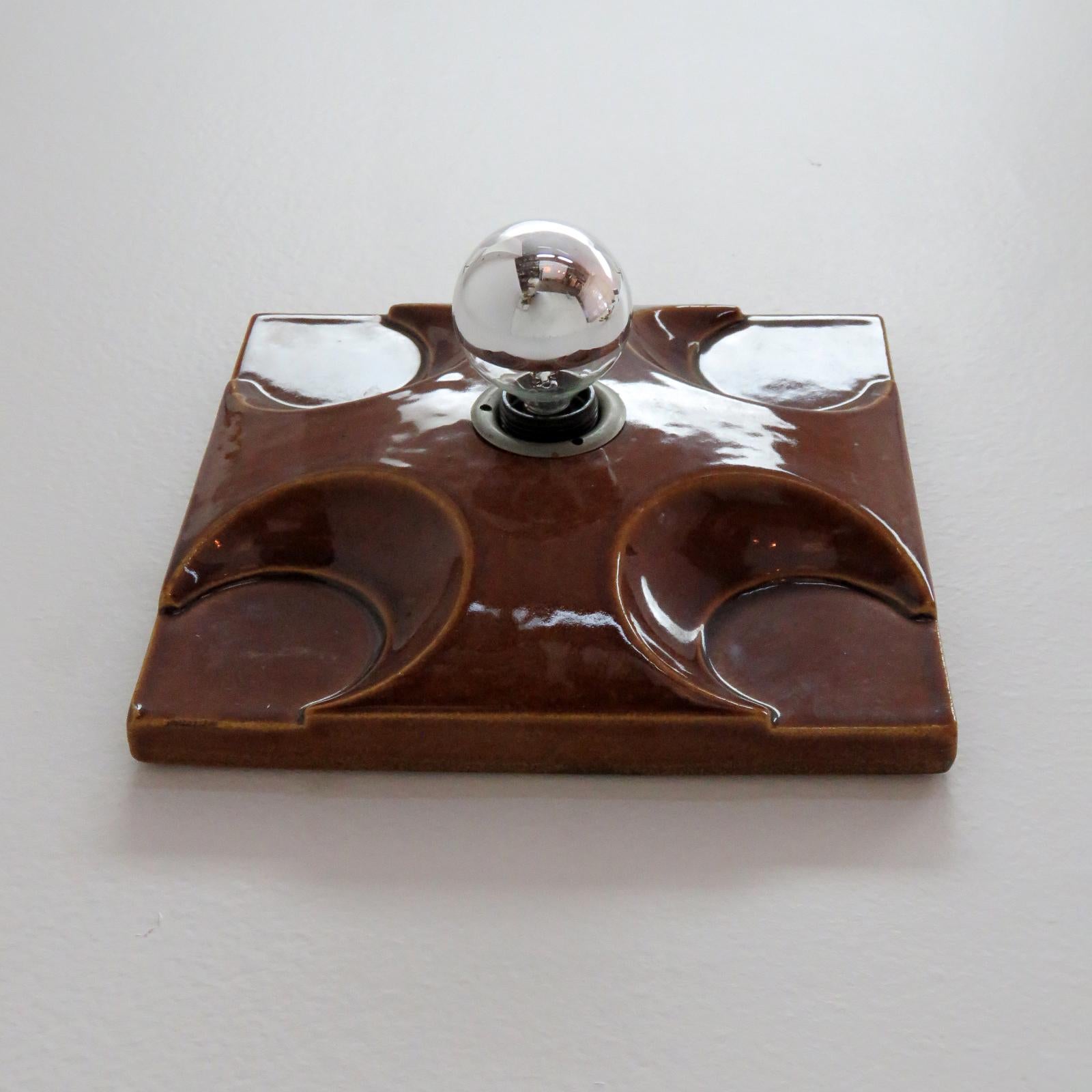 German Ceramic Wall Lights, 1960 In Good Condition For Sale In Los Angeles, CA
