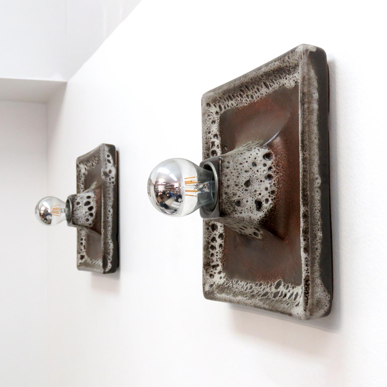 German Ceramic Wall Lights, 1960 In Good Condition For Sale In Los Angeles, CA