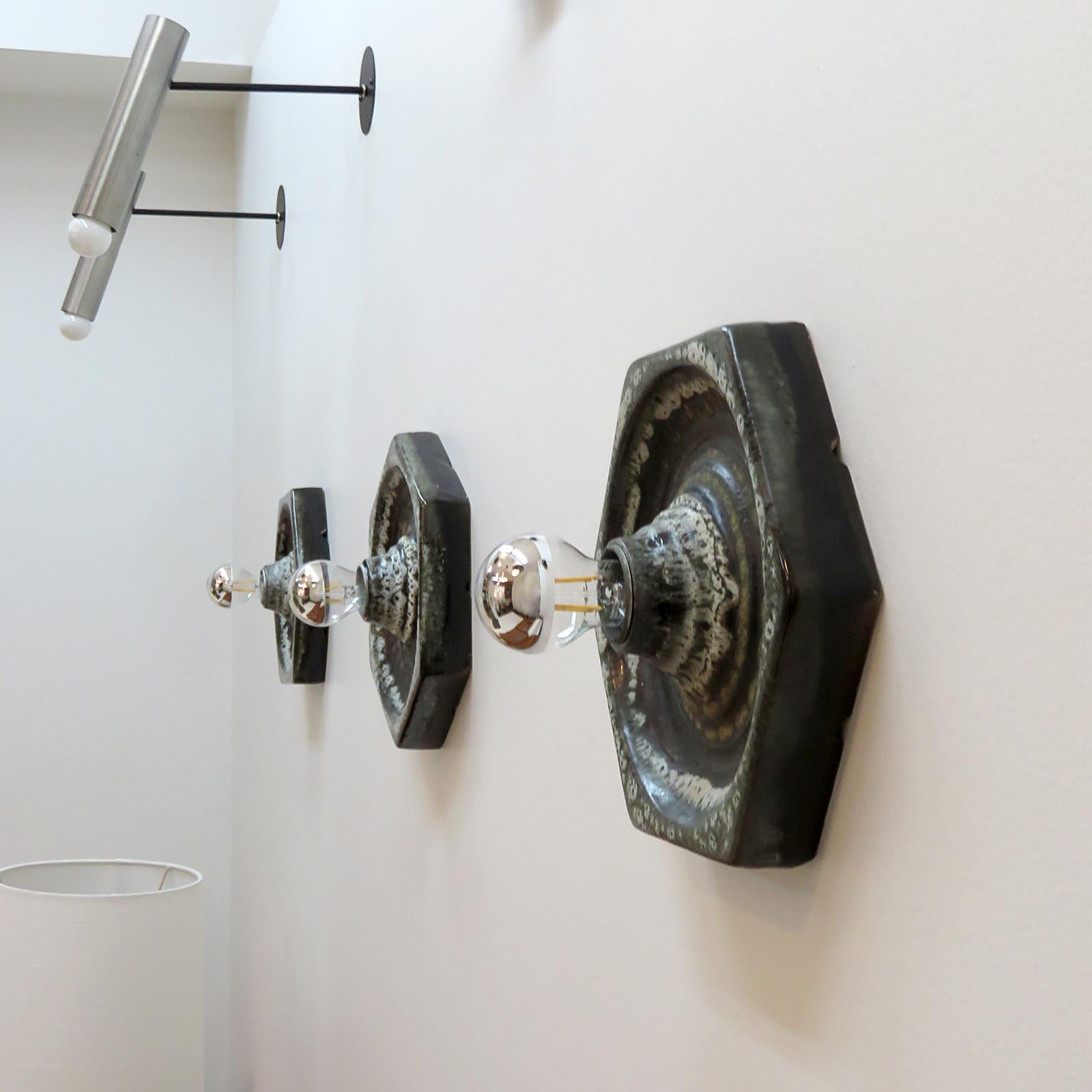 Mid-20th Century German Ceramic Wall Lights, 1960 For Sale